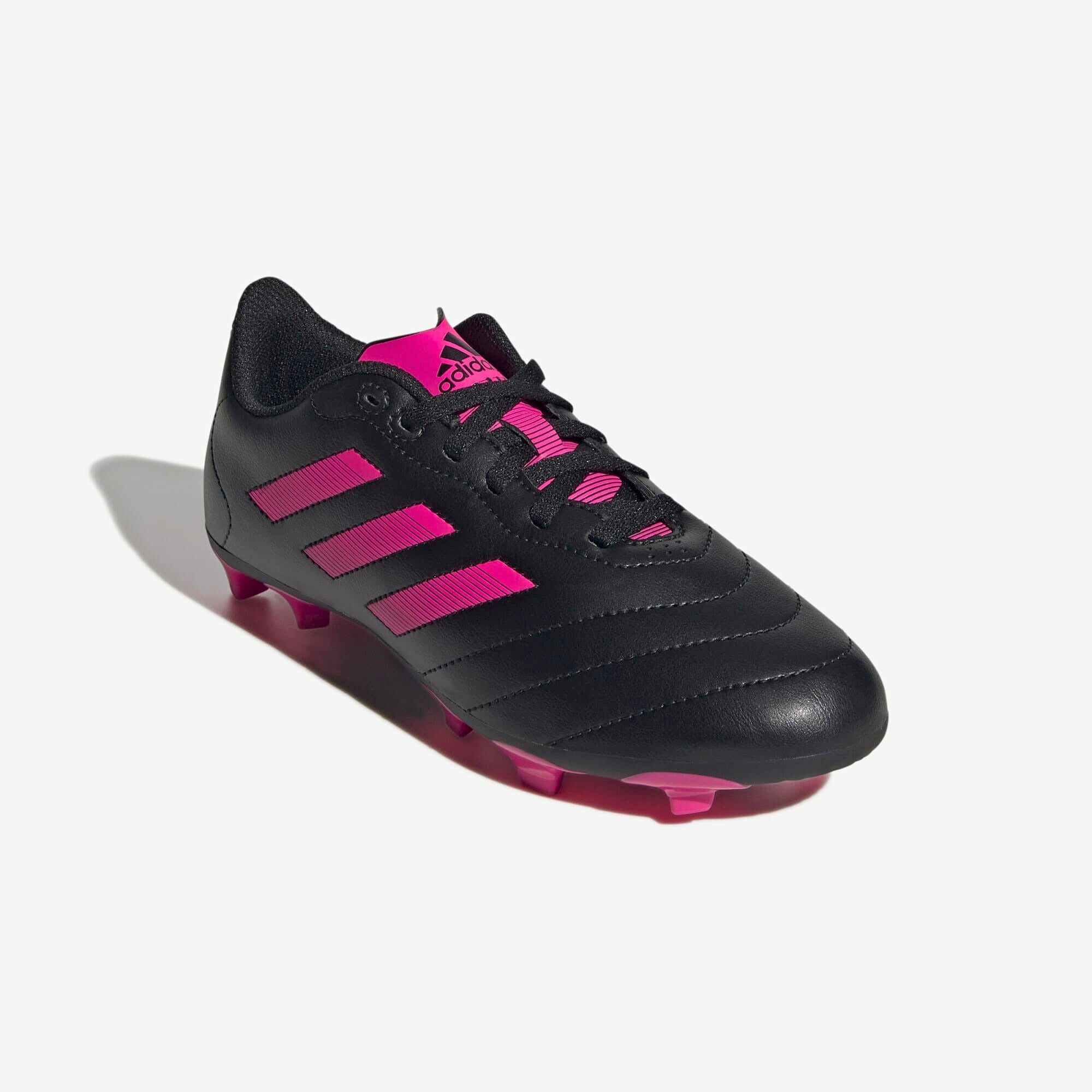 adidas Jr. Goletto VIII Little/Big Kids' FG Low-Top Soccer Cleats - Core Black / Team Shock Pink 2 / Core Black