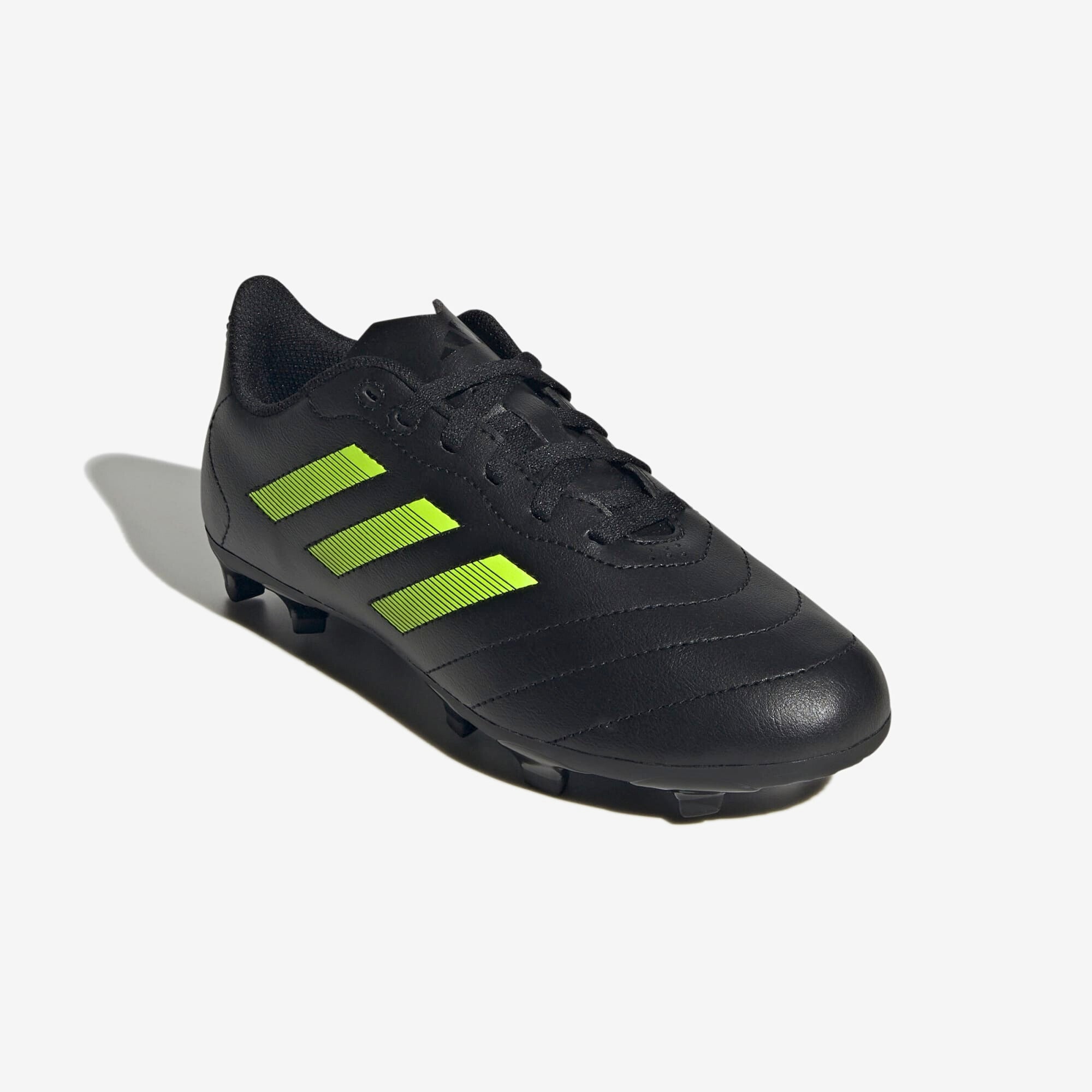 adidas Jr. Goletto VIII Little/Big Kids' FG Low-Top Soccer Cleats - Core Black / Lucid Lemon / Core Black