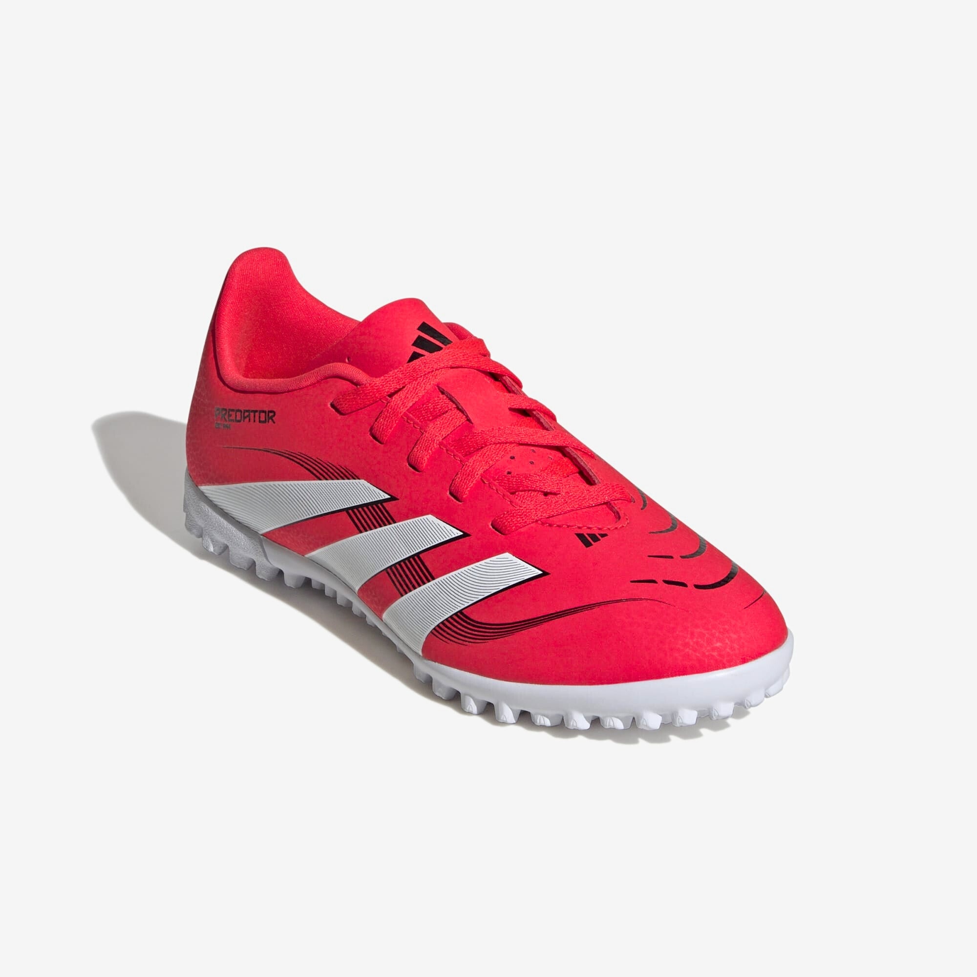 adidas Jr. Predator Club Little/Big Kids' TF Low-Top Soccer Shoes - Lucid Red / Cloud White / Core Black