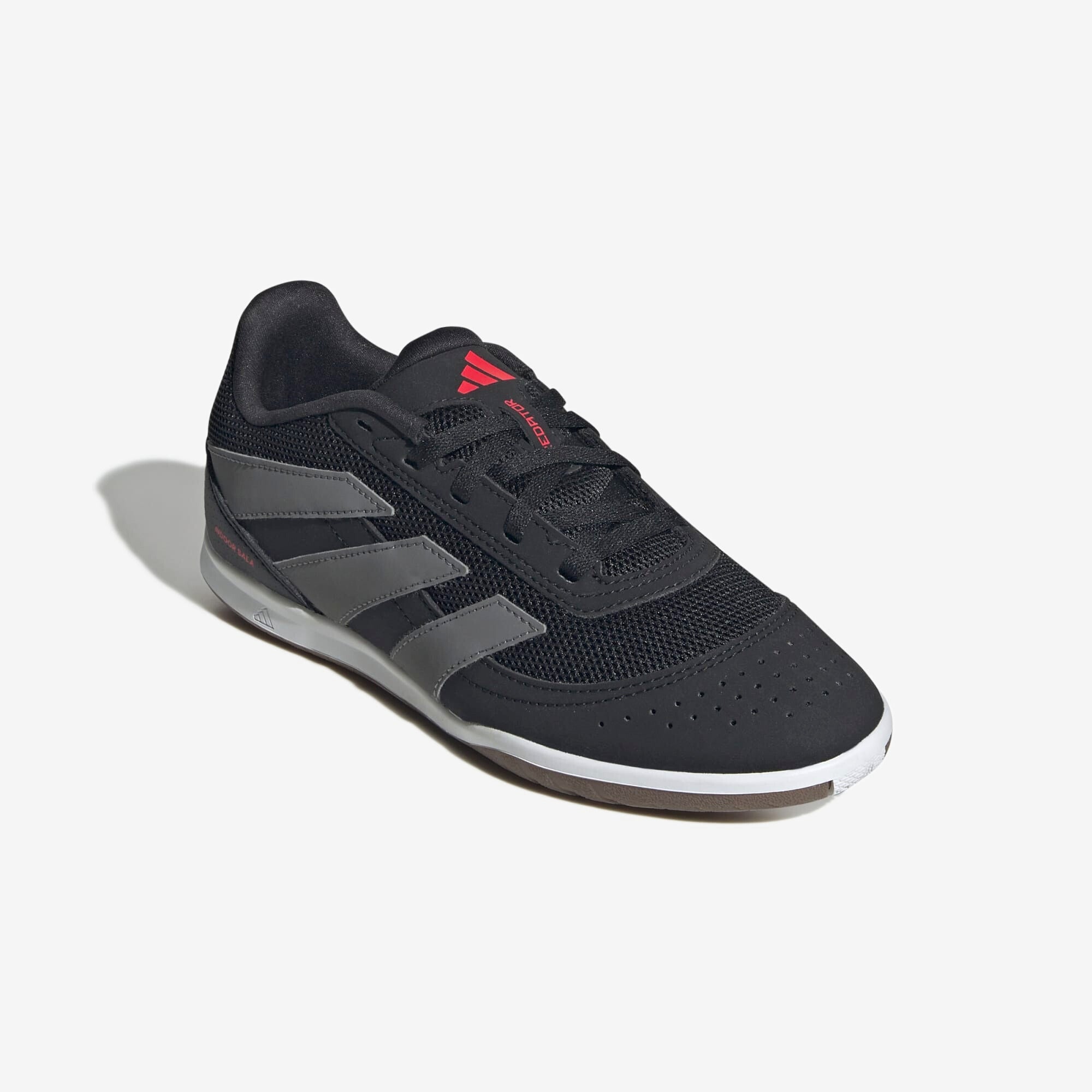 adidas Jr. Predator Club Sala Little/Big Kids' IC Low-Top Soccer Shoes - Core Black / Carbon / Lucid Red