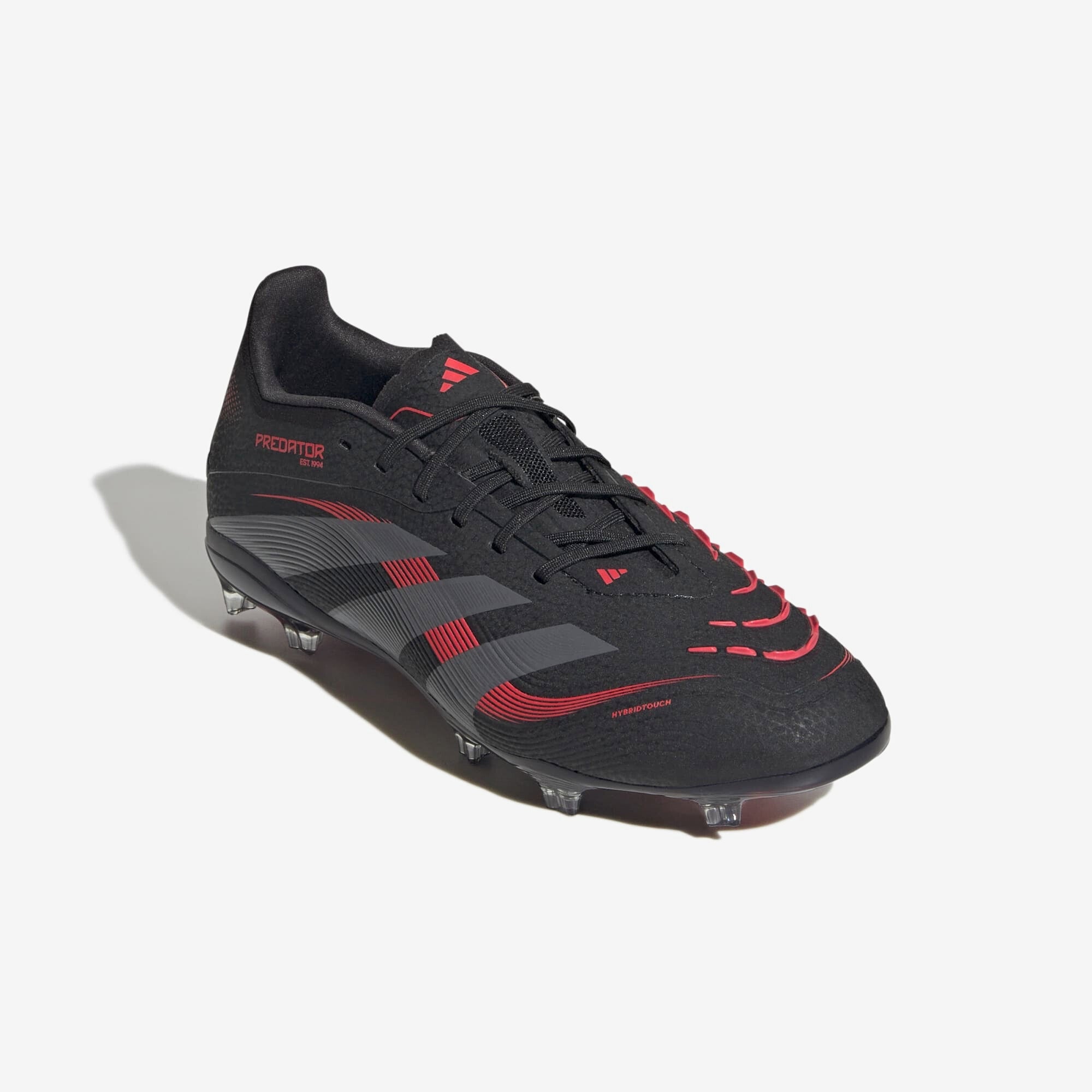 adidas Jr. Predator Elite Big Kids' FG Low-Top Soccer Cleats - Core Black / Grey Four / Lucid Red