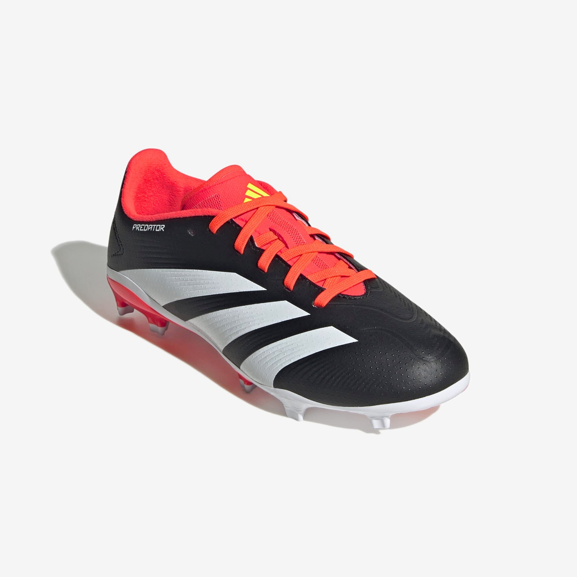 adidas Jr. Predator League Little/Big Kids' FG Low-Top Soccer Cleats - Core Black / Cloud White / Solar Red