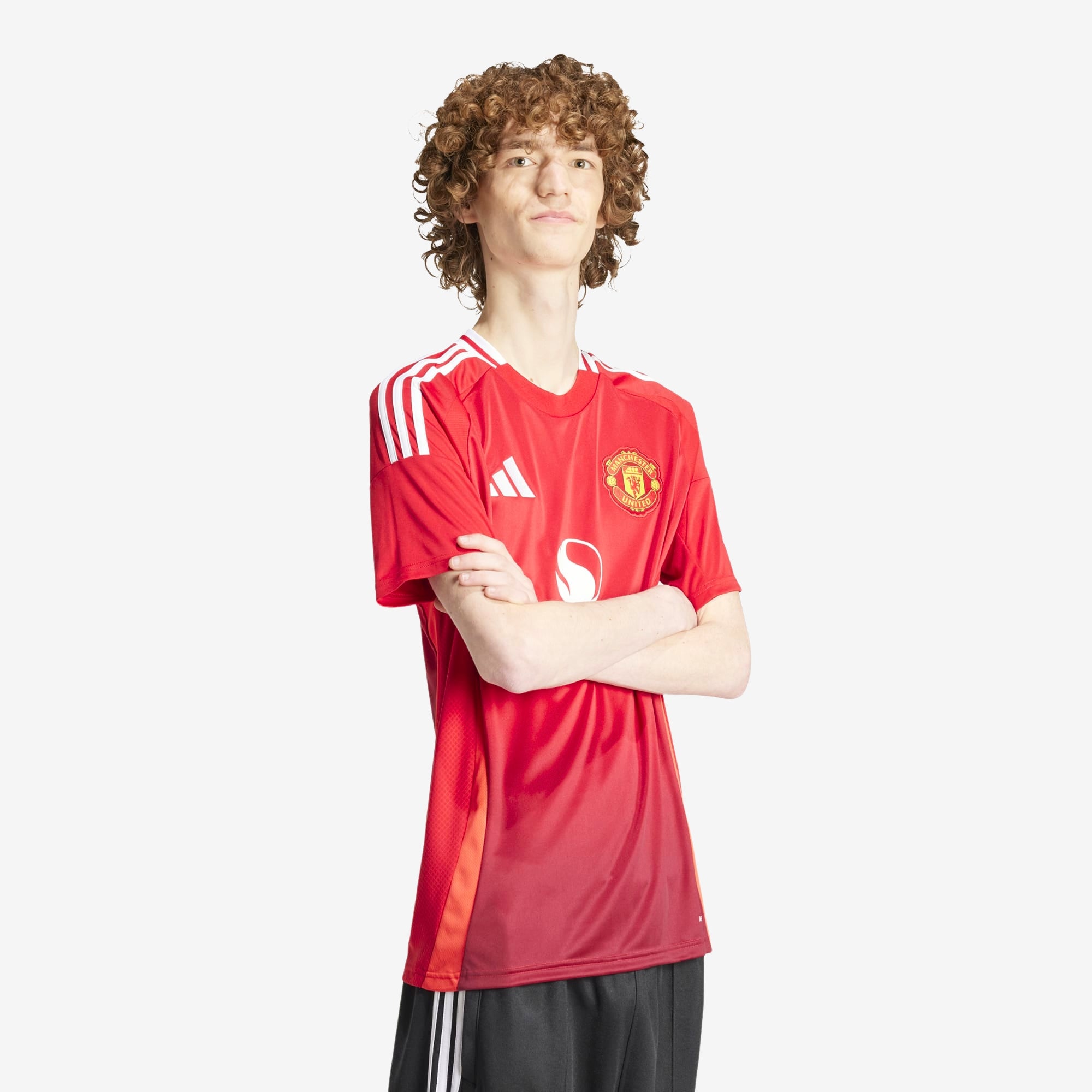 adidas Manchester United 2024/25 Stadium Home Men's AEROREADY Soccer Replica Jersey - Mufc Red