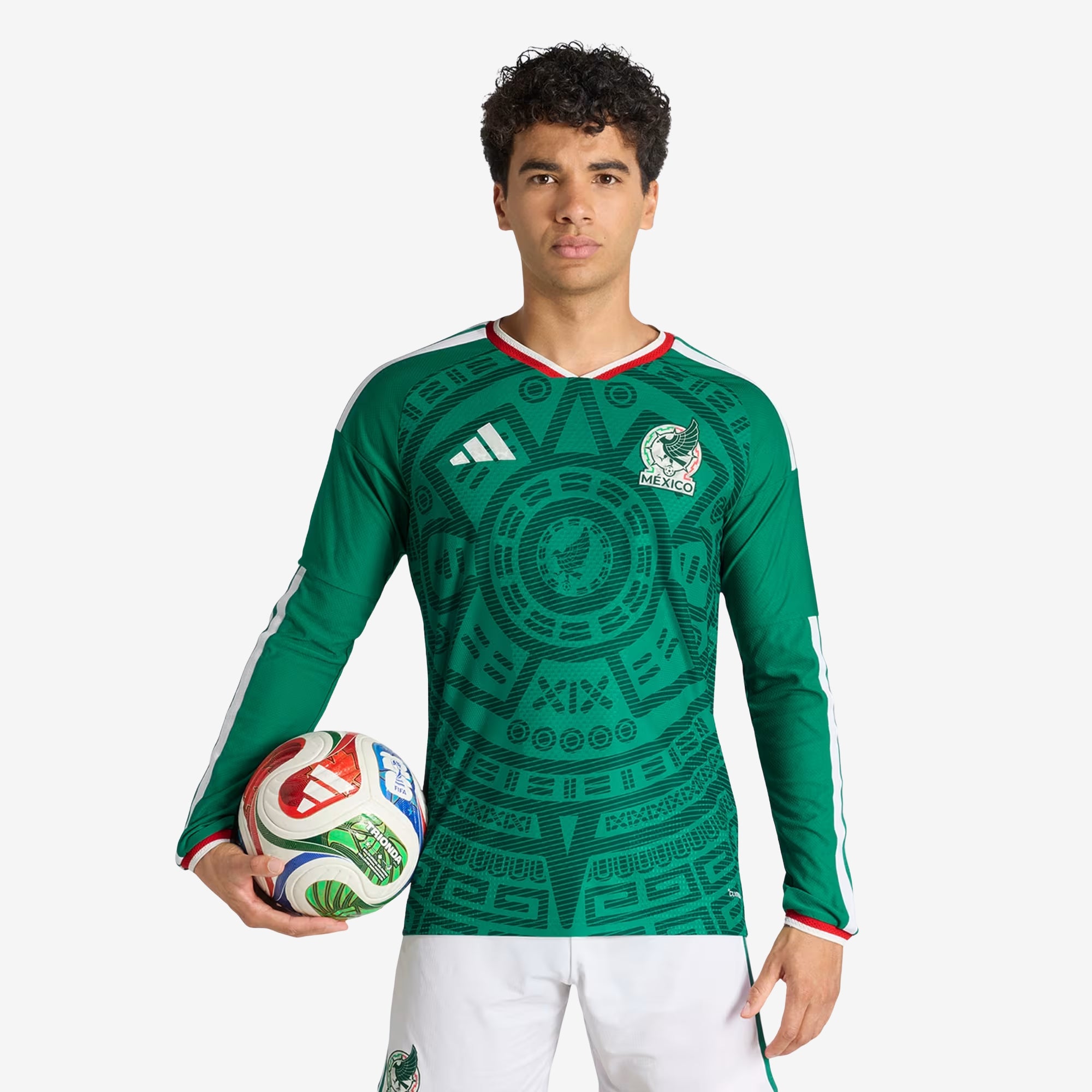 adidas Mexico 2026 Match Home Men's Soccer Authentic Long-Sleeve Jersey - Bold Green