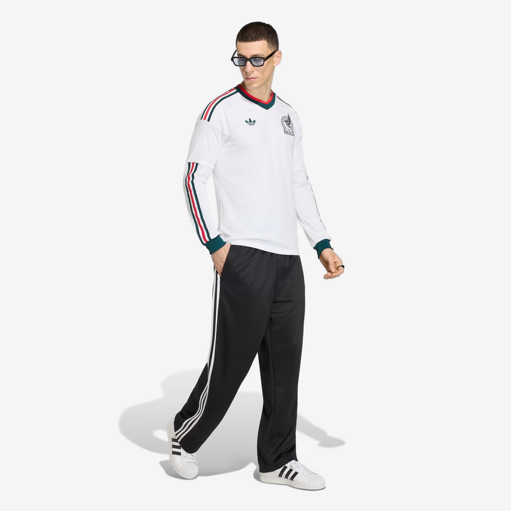 adidas Mexico 2026 Stadium Away Men's Soccer Long-Sleeve Jersey - White