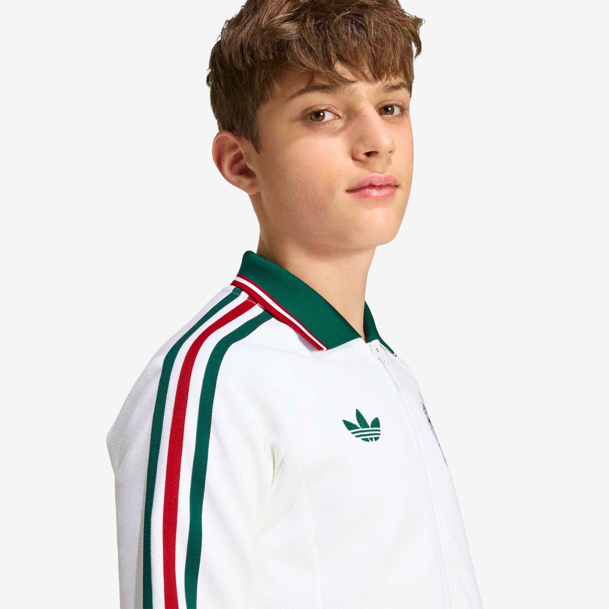 adidas Mexico Away Anthem Big Kids' Full-Zip Soccer Track Jacket - White