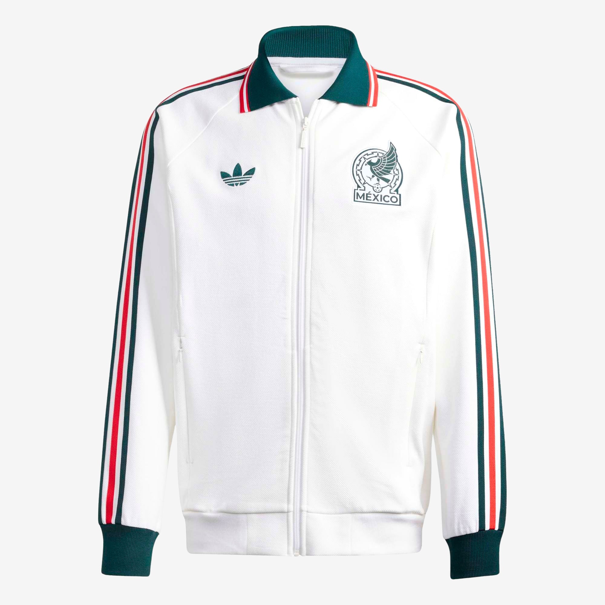 adidas Mexico Away Anthem Men's Full-Zip Soccer Track Jacket - White