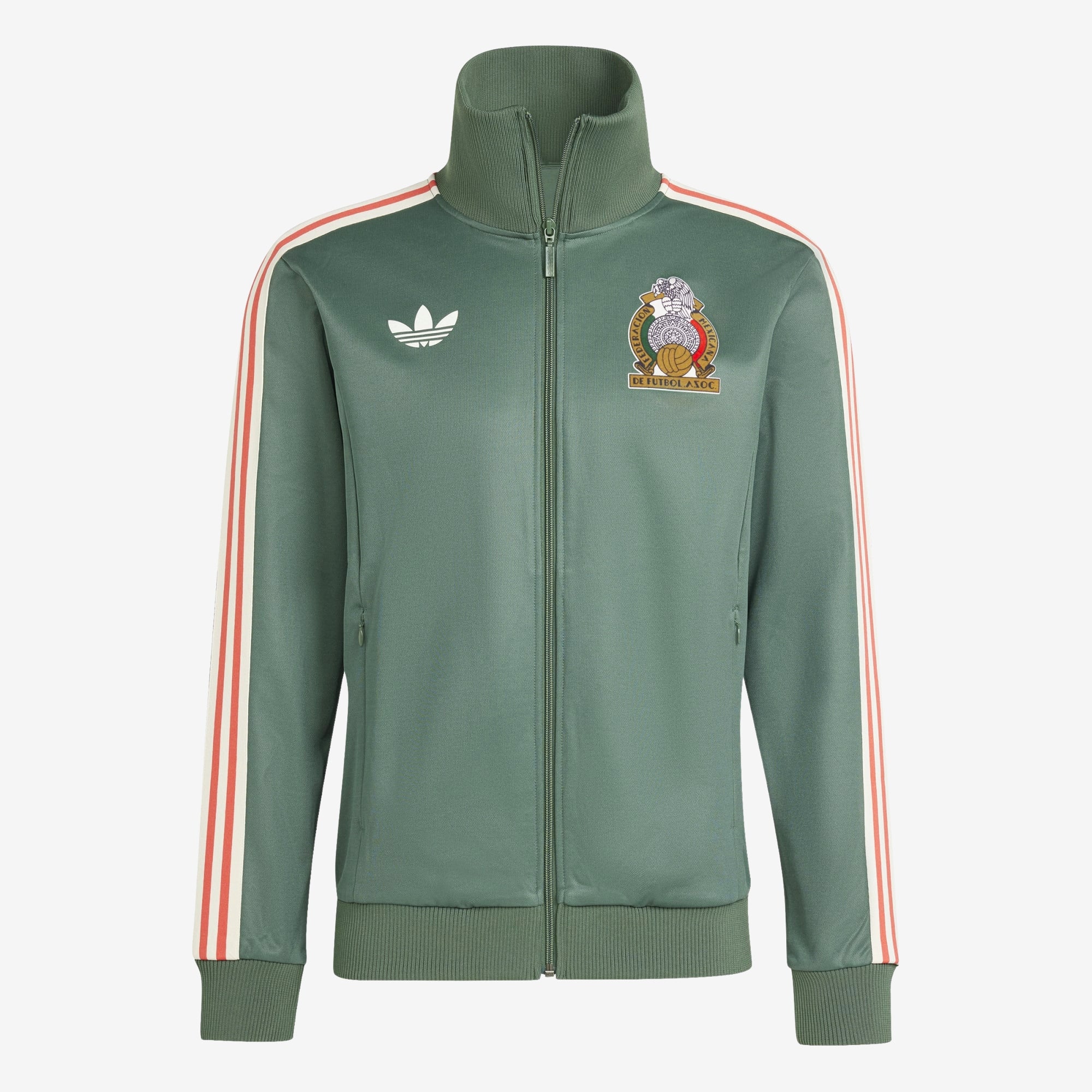 adidas Mexico Beckenbauer Top Men's Full-Zip Soccer Track Jacket - Green Oxide