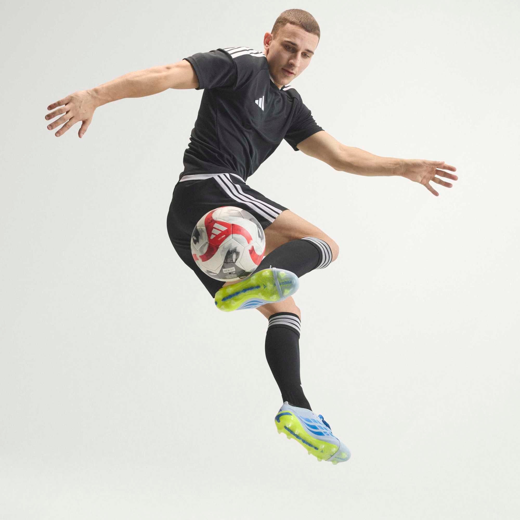 adidas Predator Elite Fold-Over Tongue Firm-Ground Low-Top Soccer Cleats - Crystal Sky / Ray Blue / Team Solar Yellow 2