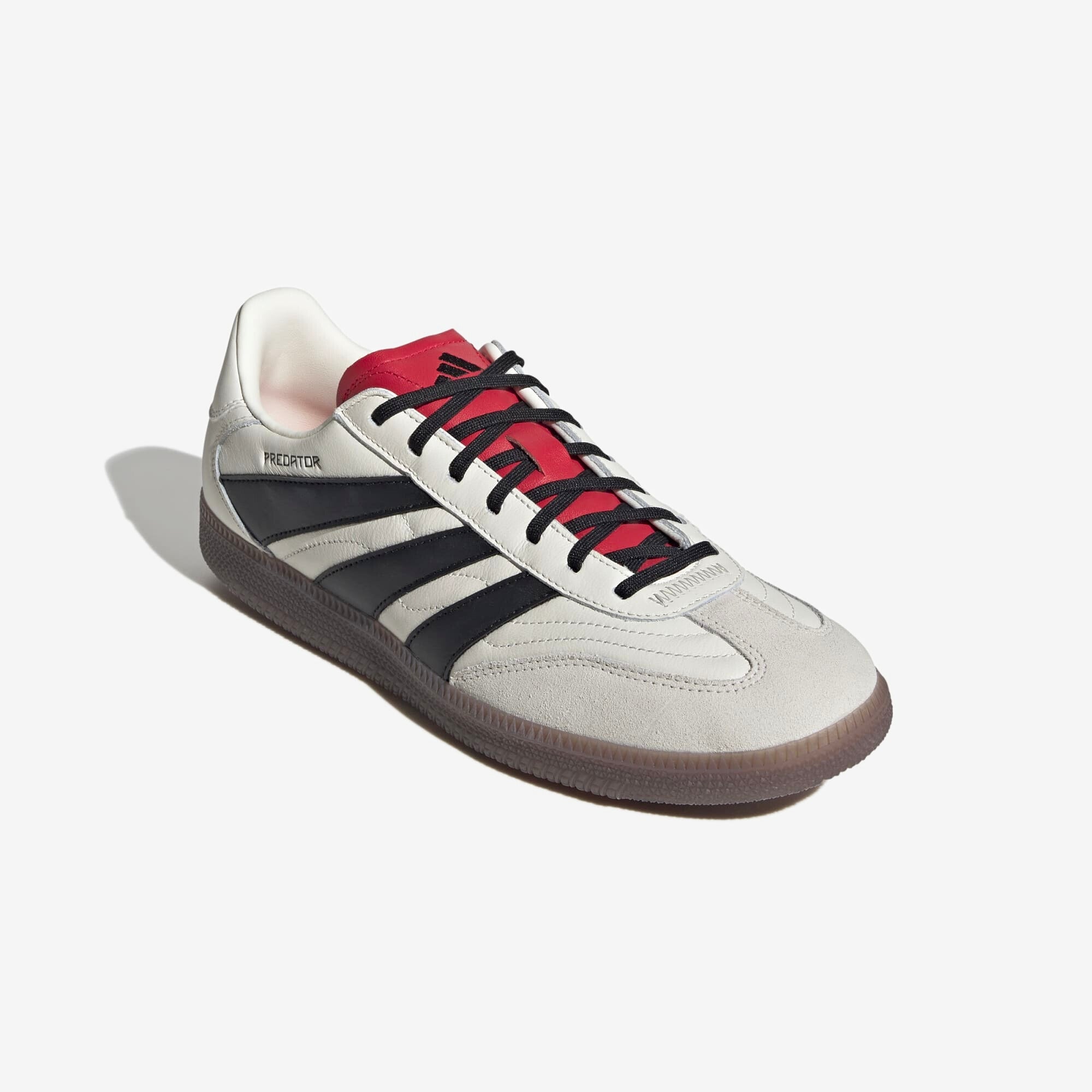 adidas Predator Freestyle IC Low-Top Soccer Shoes - Off White / Core Black / Pure Ruby