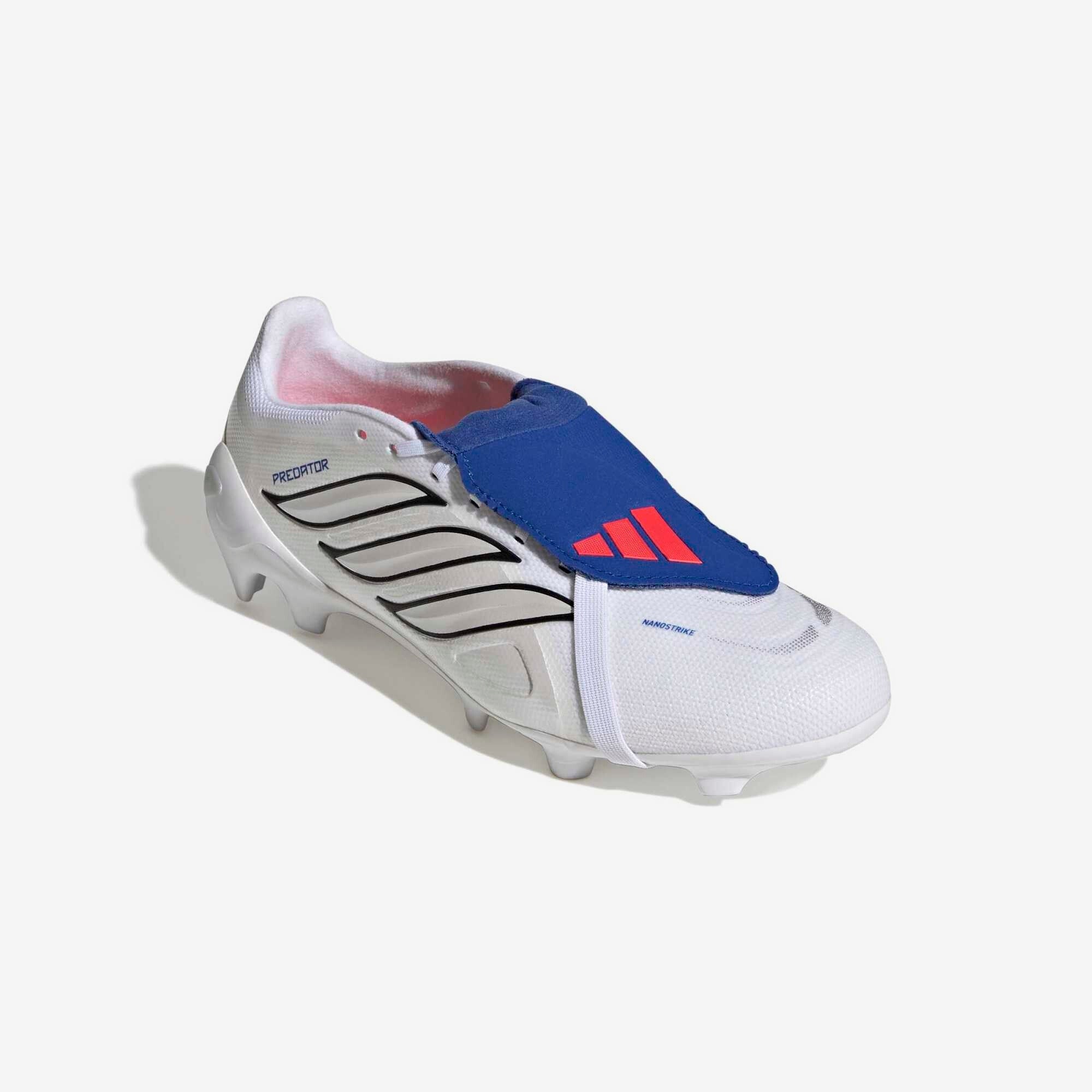 adidas Predator League Fold-Over Tongue Firm-Ground Low-Top Soccer Cleats - Cloud White / Zero Metalic / Royal Blue