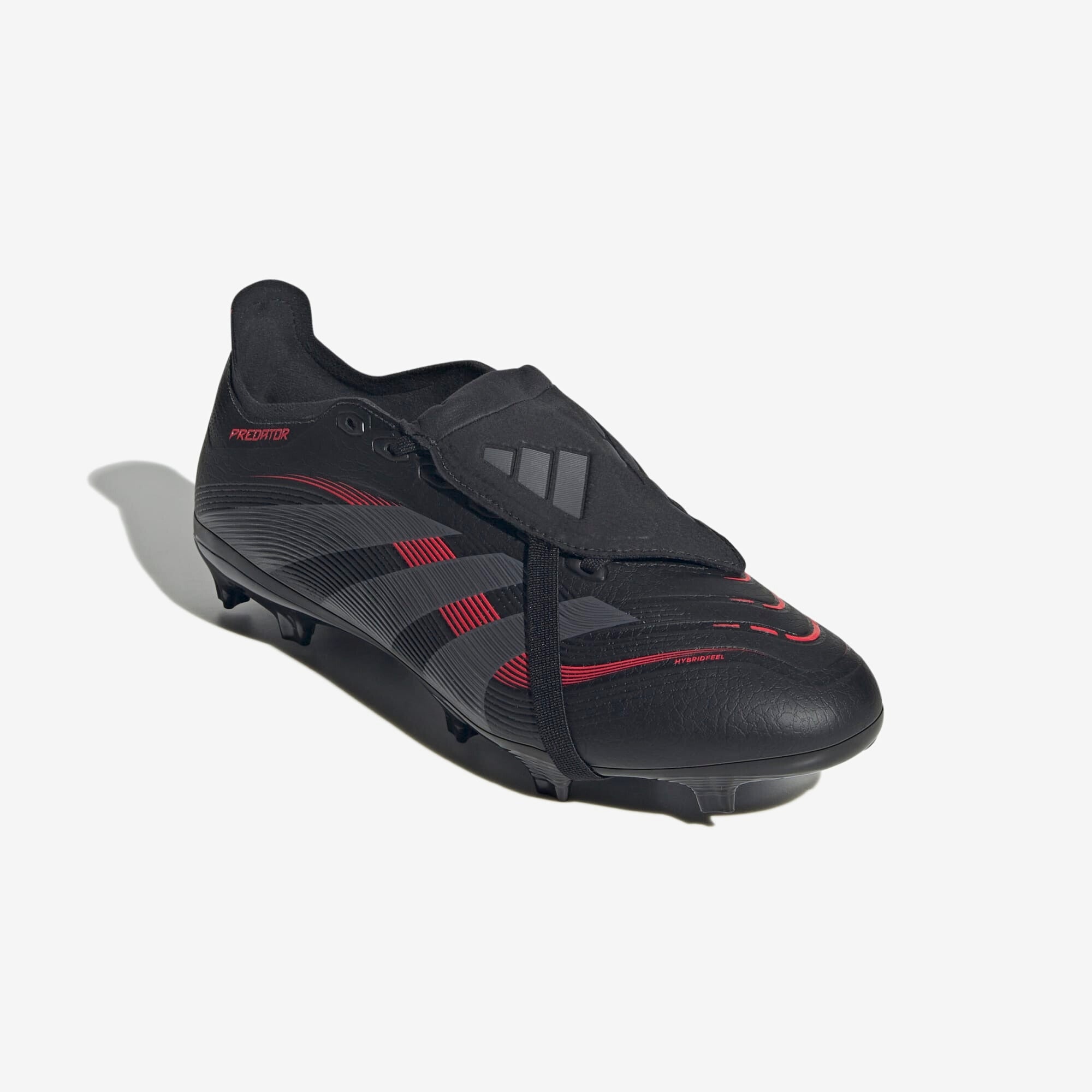 adidas Predator League Fold-Over Tongue FG/MG Low-Top Soccer Cleats - Core Black / Grey Four / Lucid Red