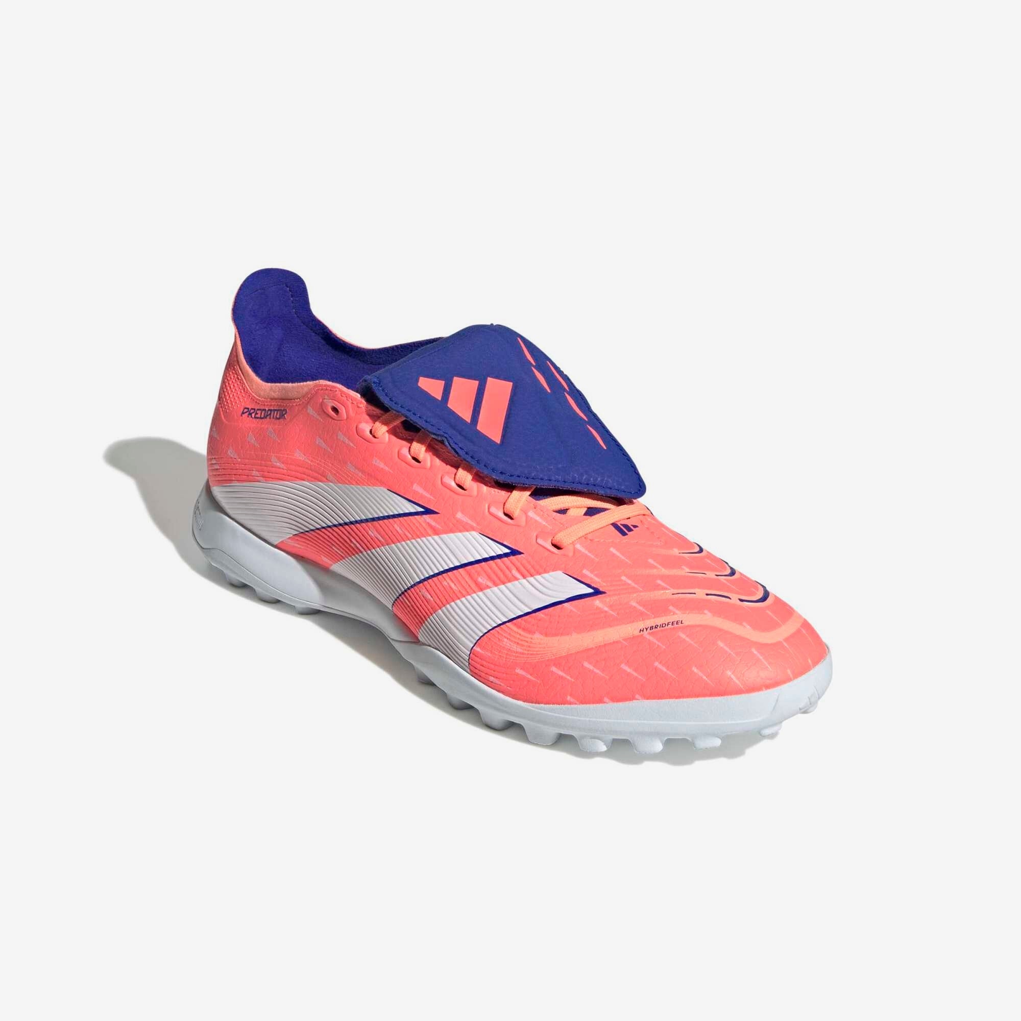 adidas Predator League Fold-Over Tongue Turf Low-Top Soccer Shoes - Signal Coral / Cloud White / Beam Orange
