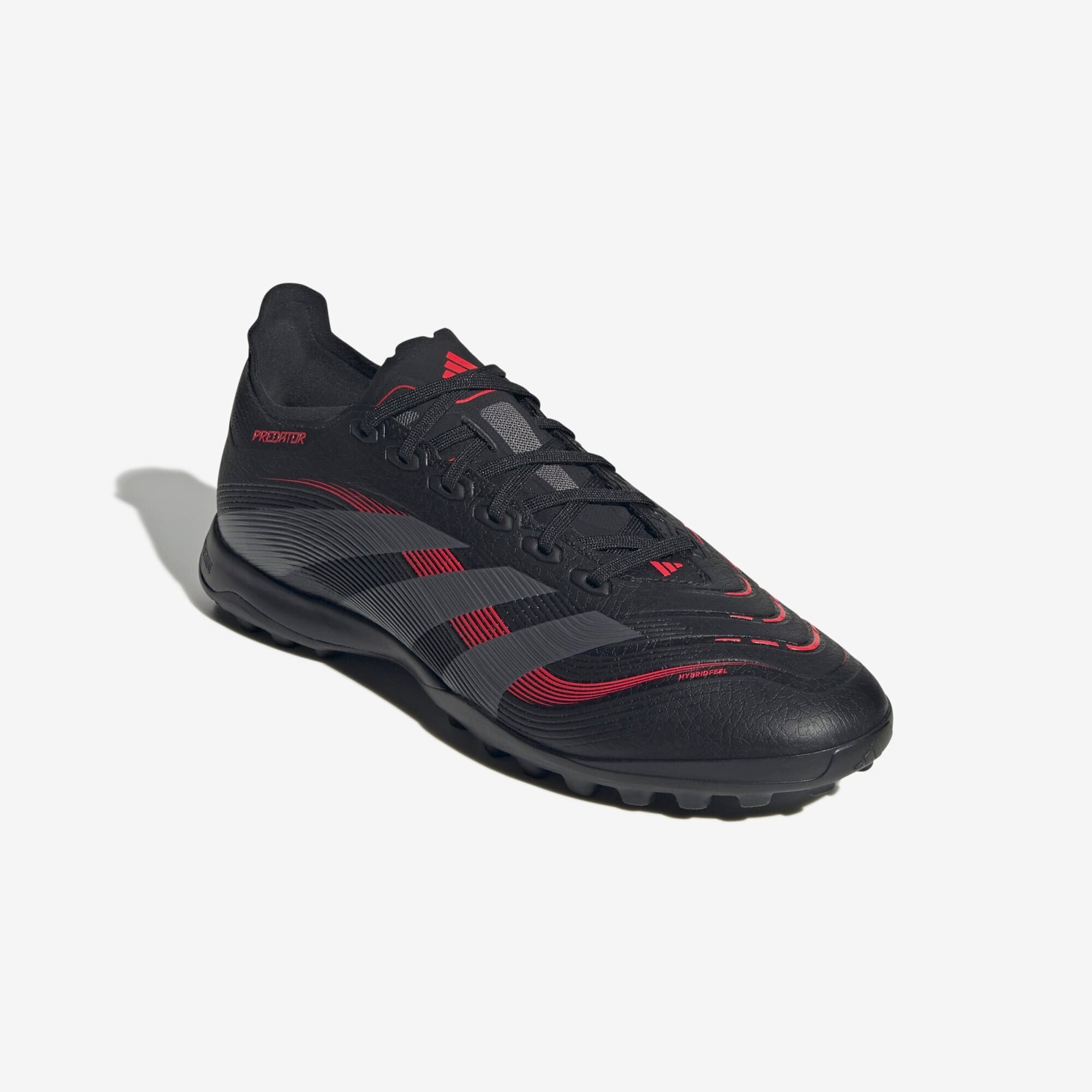 adidas Predator League TF Low-Top Soccer Shoes - Core Black / Grey Four / Lucid Red