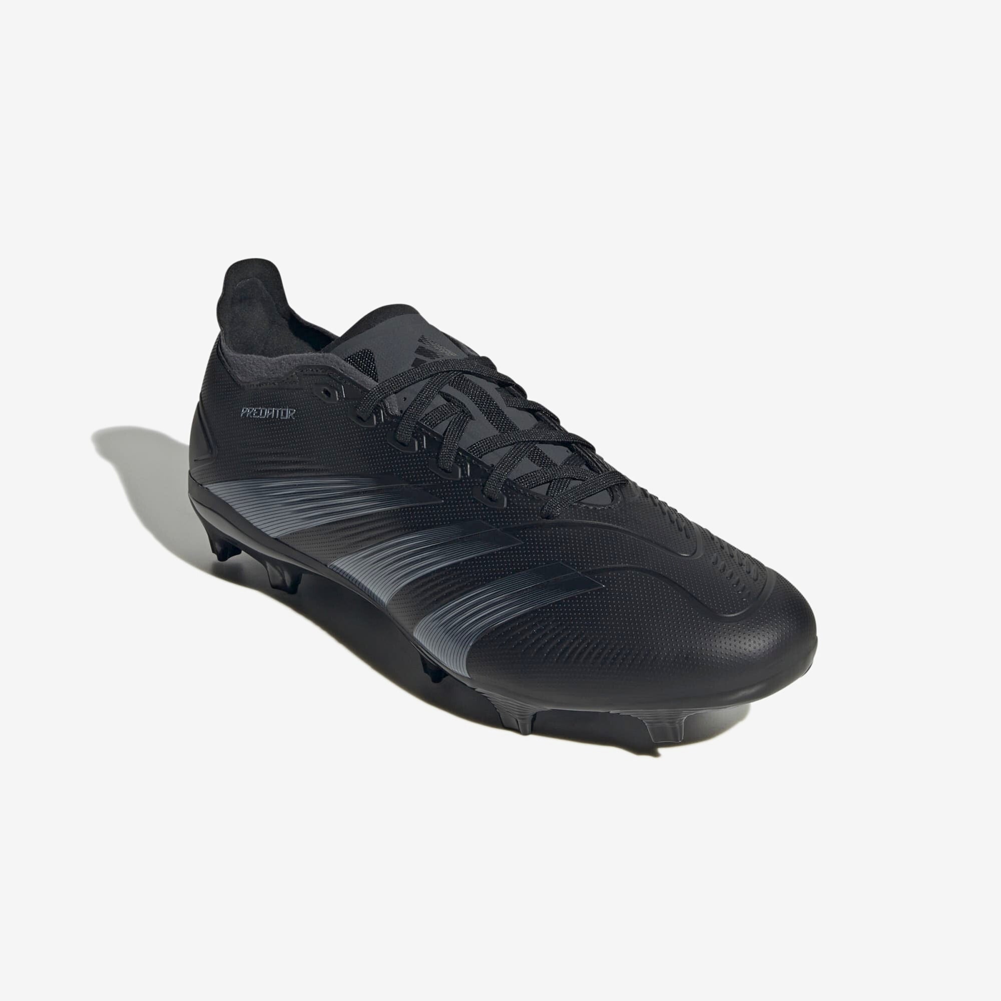 adidas Predator League FG Low-Top Soccer Cleats - Core Black / Carbon / Core Black