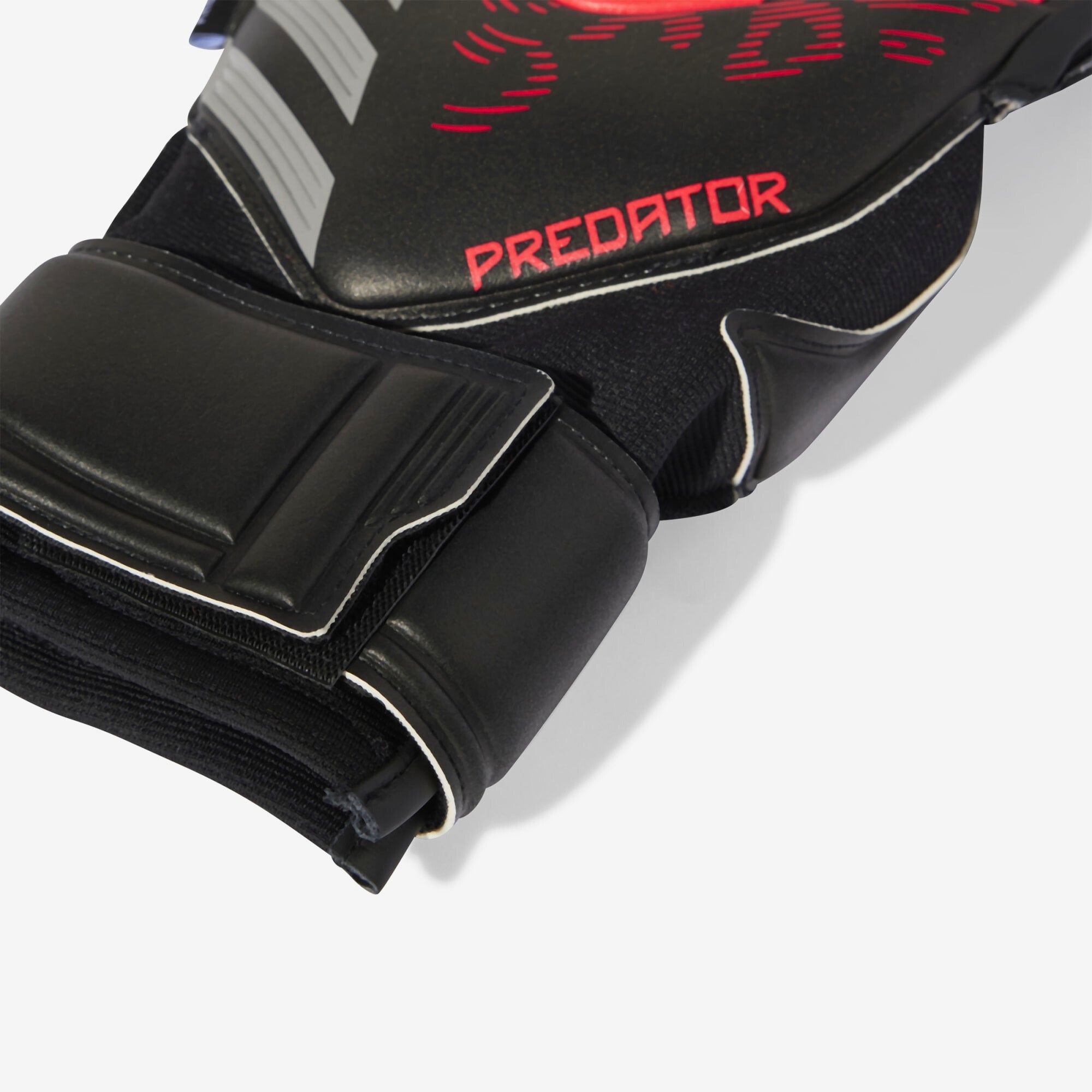 adidas Predator Match Fingersave Goalkeeper Gloves - Black / Black / Lucid Red