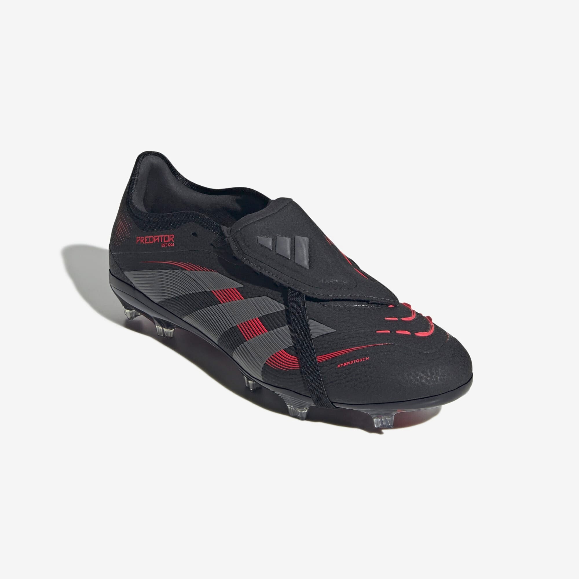 adidas Predator Pro Fold-Over Tongue FG Low-Top Soccer Cleats - Core Black / Grey Four / Lucid Red