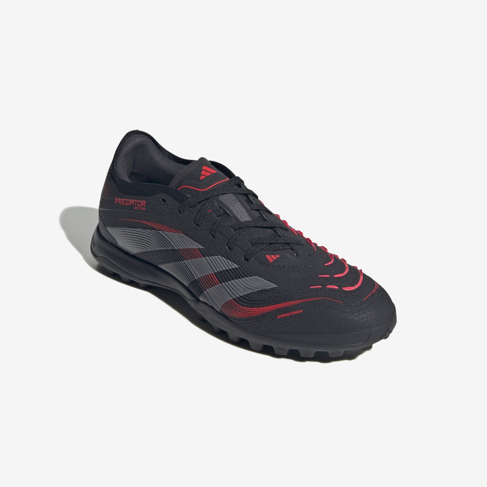 adidas Predator Pro TF Low-Top Soccer Shoes - Core Black / Grey Four / Lucid Red