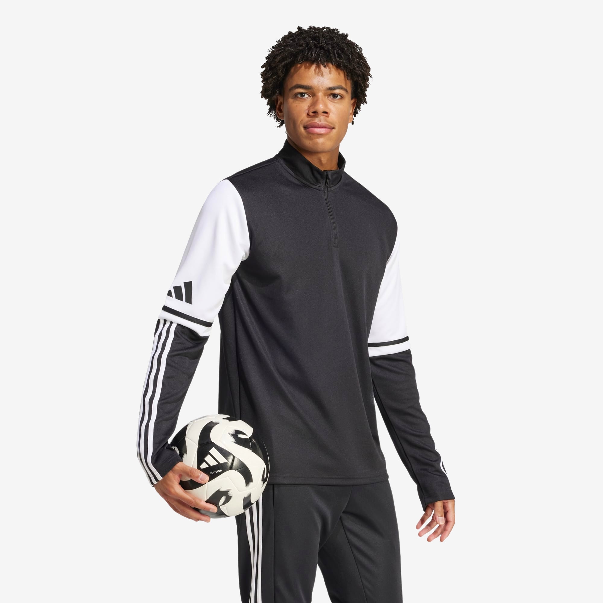 adidas Squadra 25 Training Men's 1/4 Zip Soccer Track Top - Black / White