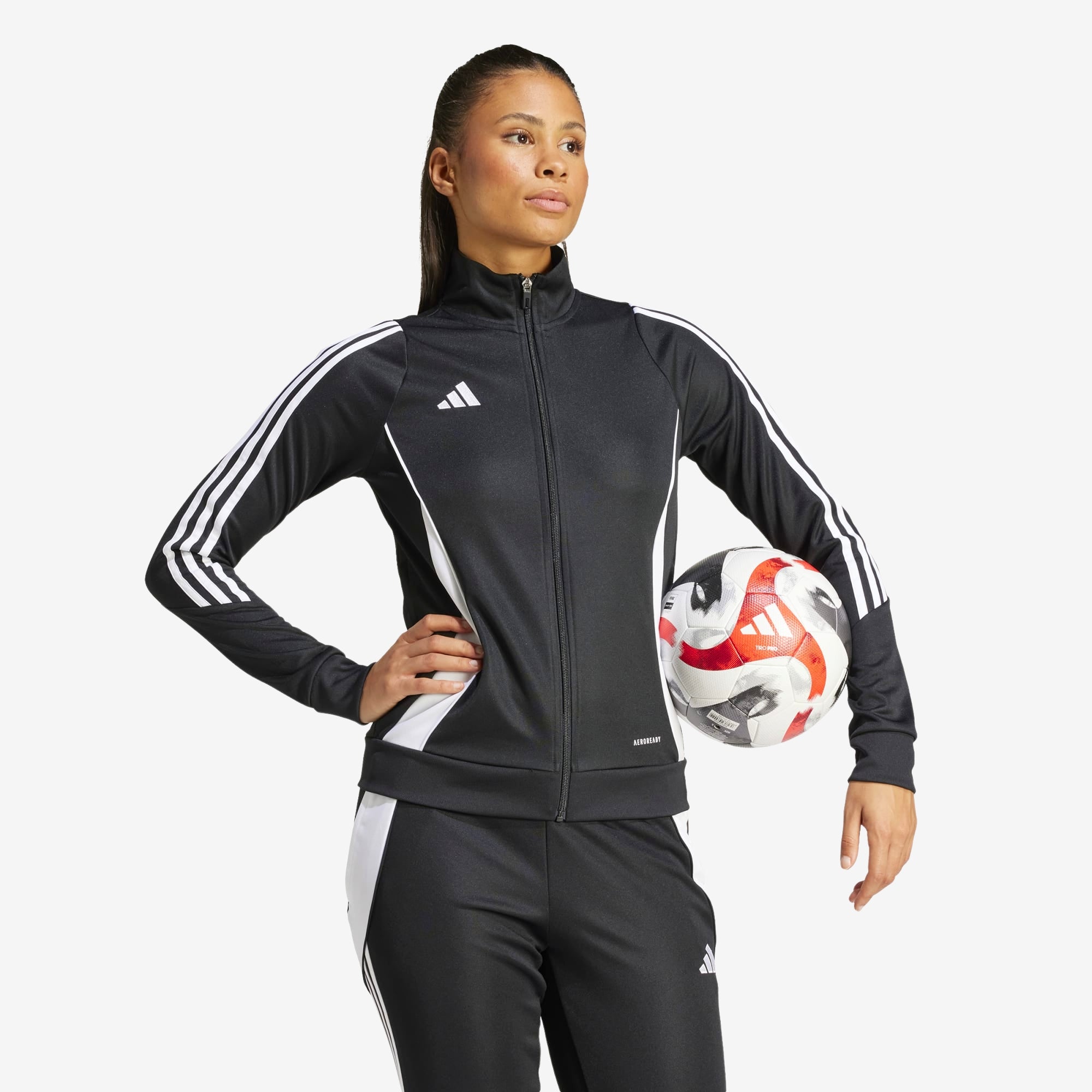 adidas Tiro 24 Training Women's Full-Zip Soccer Track Jacket - Black / White