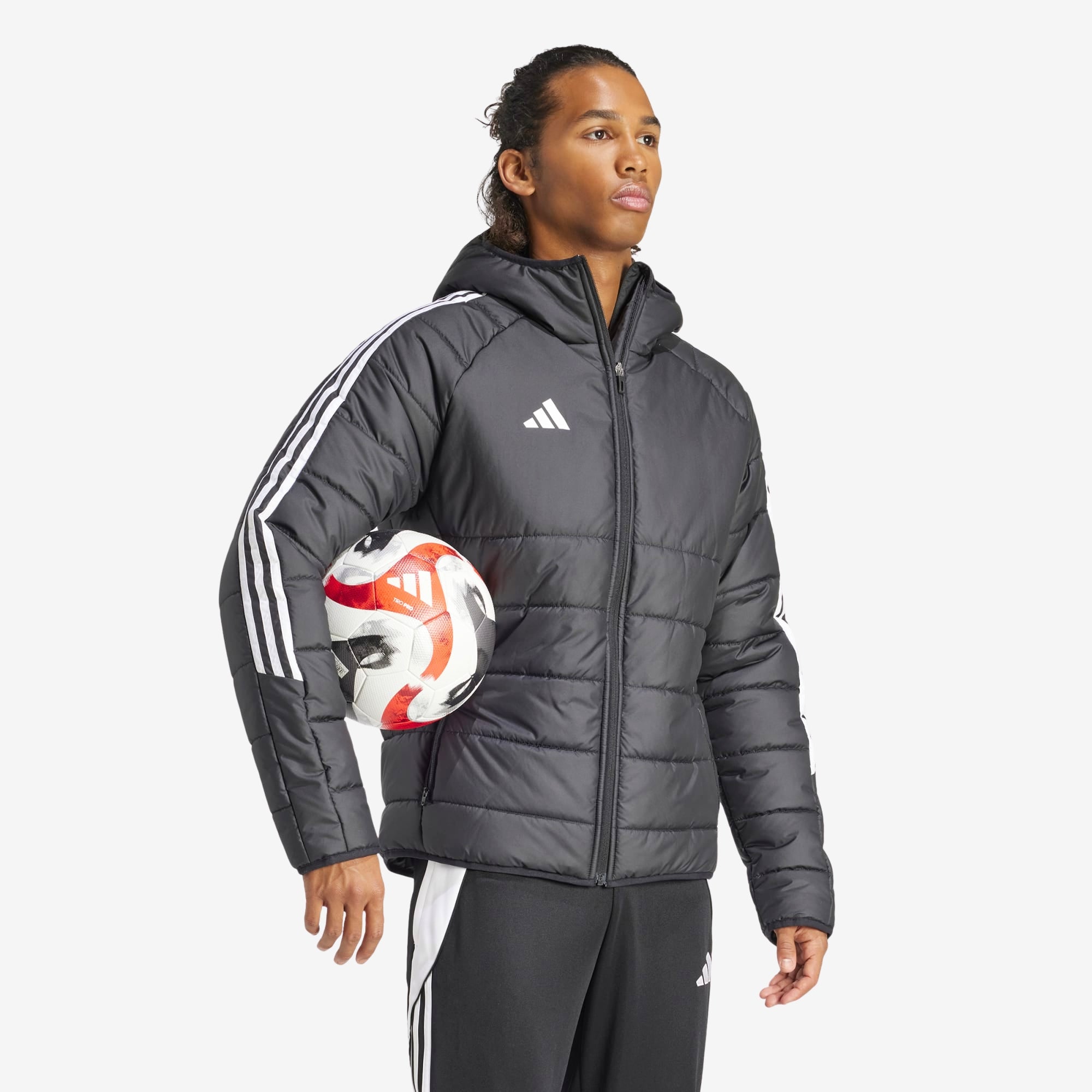 adidas Tiro 24 Winter Men's Soccer Full-Zip Hooded Jacket - Black / White