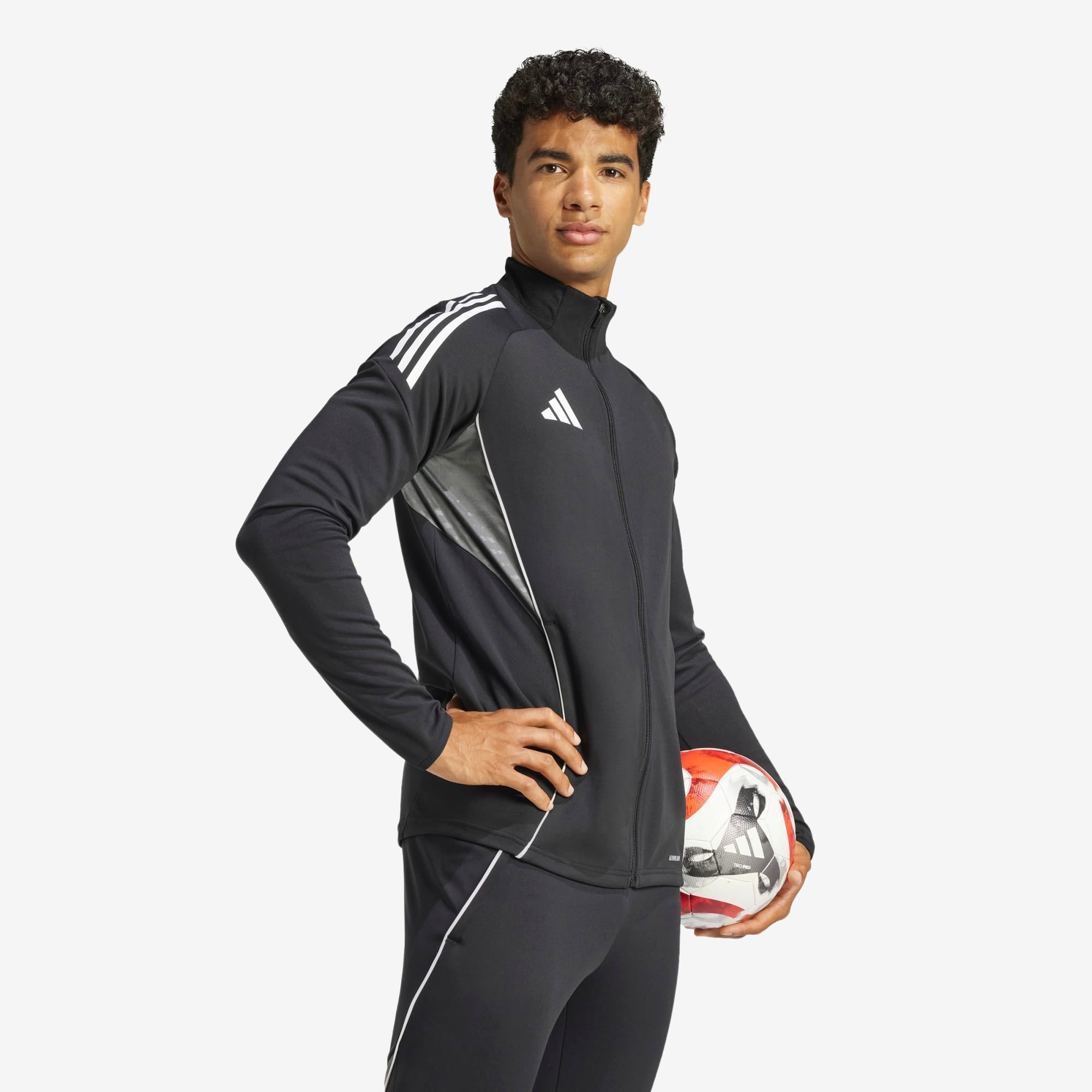 adidas Tiro 25 Competition Training Men's Full-Zip Soccer Track Jacket - Black / Team Grey Four