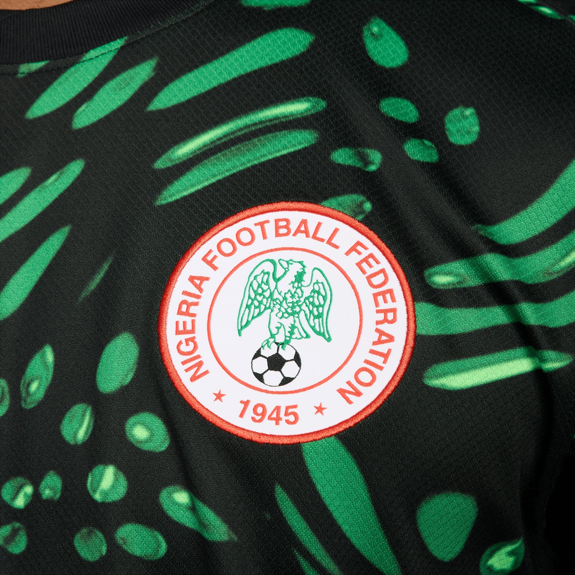 Nike Nigeria 2024 Stadium Away Men's Dri-FIT Soccer Replica Jersey - Black/Lucky Green/White