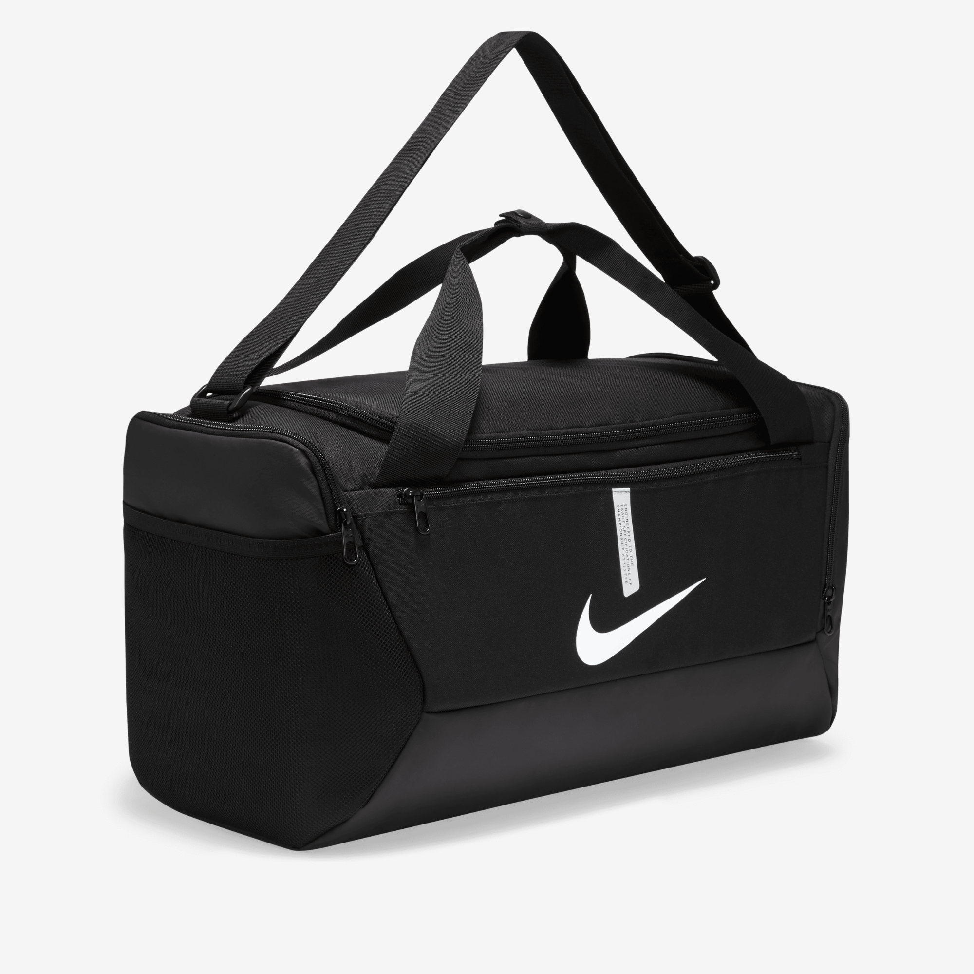 Nike Academy Team Soccer Duffel Bag (Small, 41L) - Black/Black/White