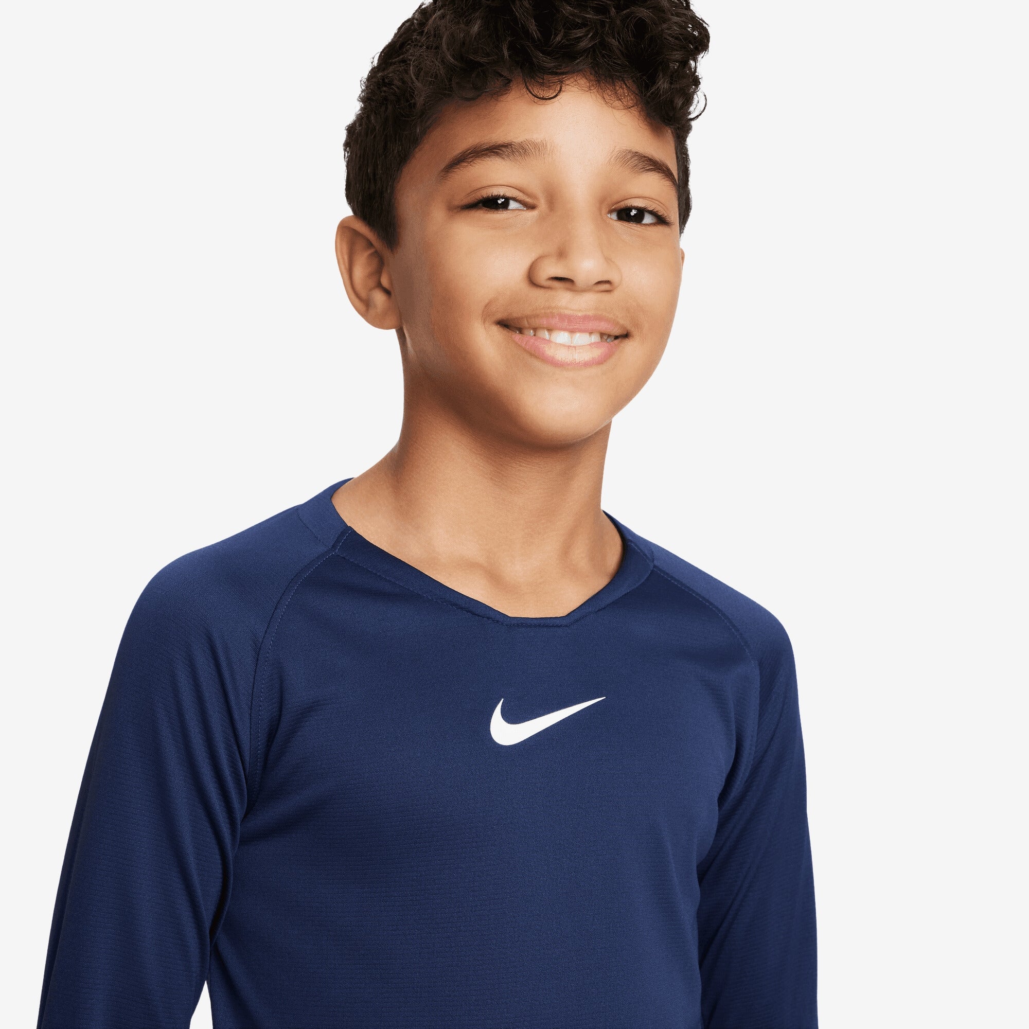 Nike Dri-FIT Park First Layer Kids' Soccer Jersey - Midnight Navy/White