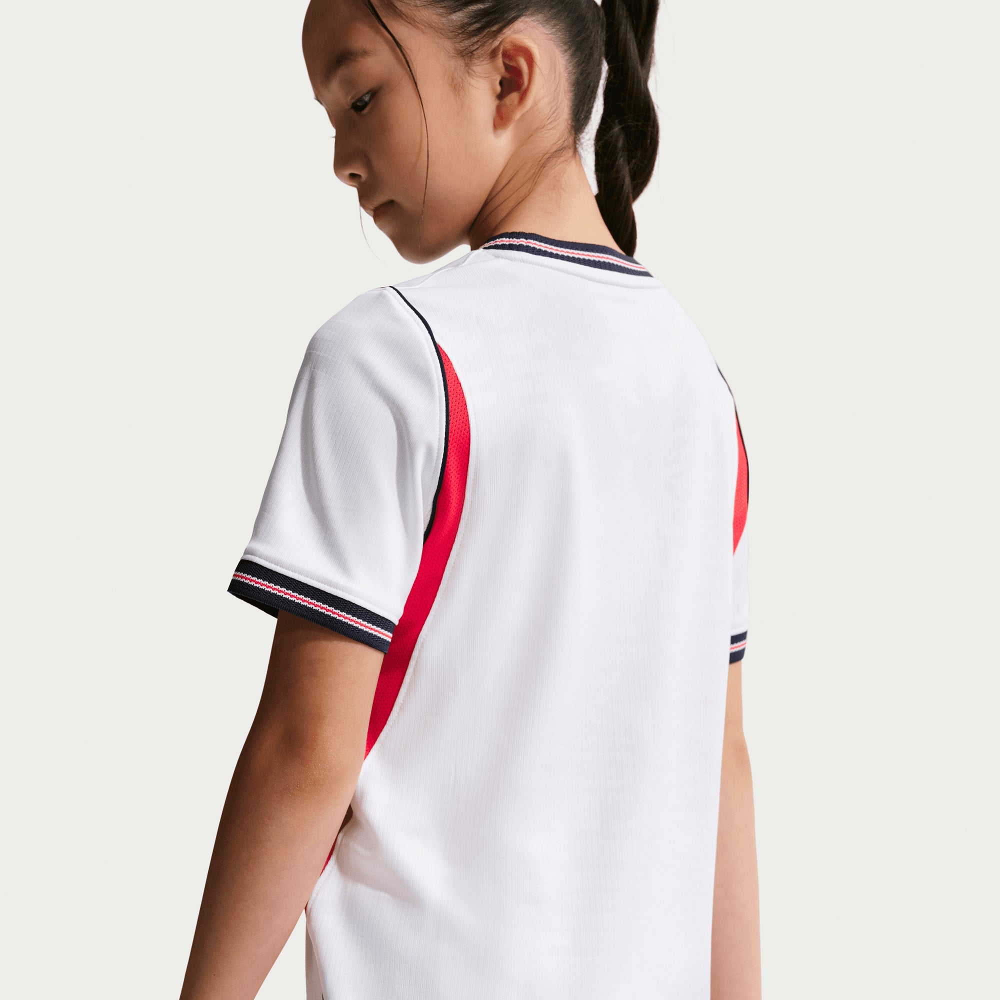 Nike England 2026 Stadium Home Big Kids' Dri-FIT Soccer Replica Jersey - White/Speed Red/Obsidian/Obsidian