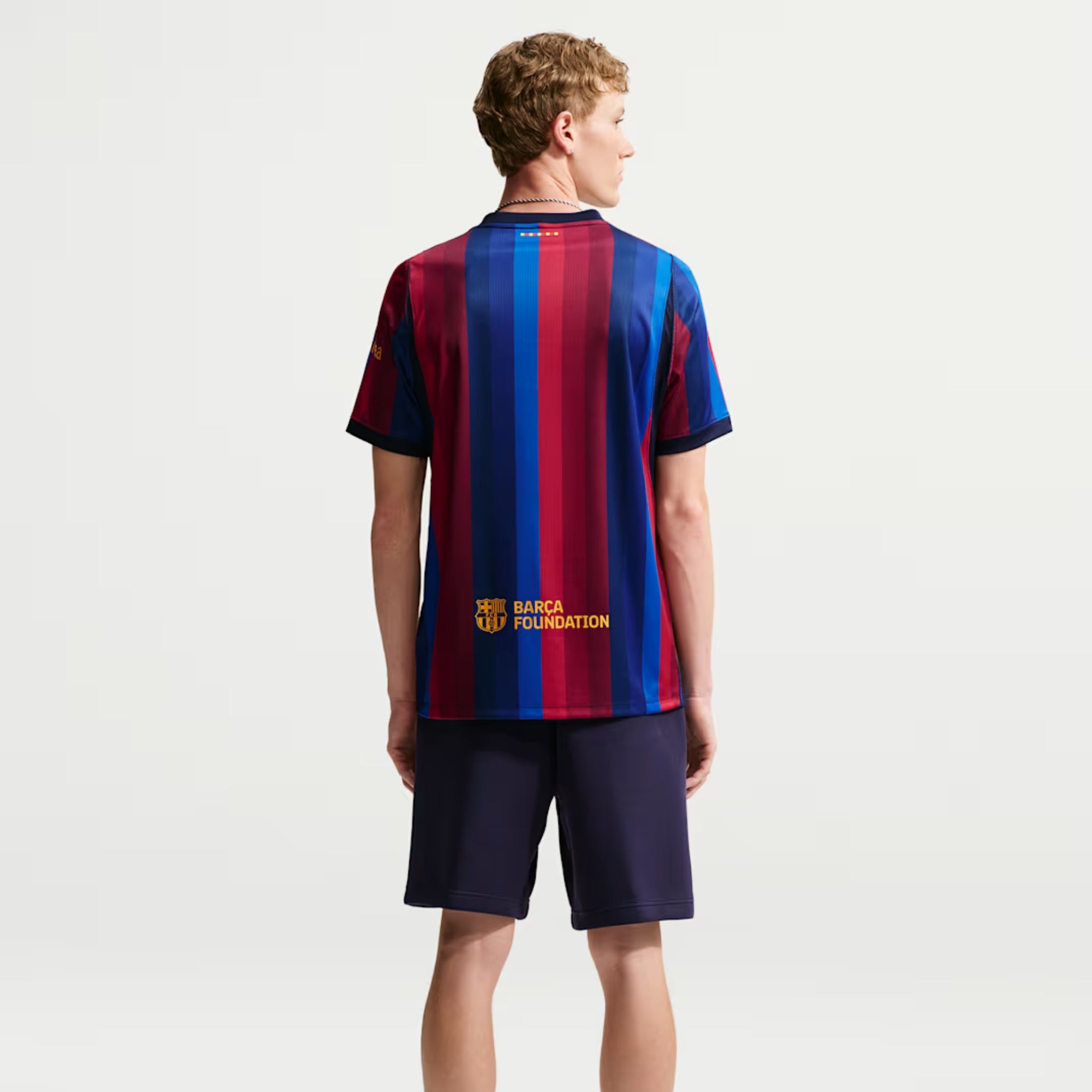 Nike FC Barcelona 2026/27 Stadium Home Men's Dri-FIT Soccer Replica Jersey - Deep Garnet/Blue Void/Mineral Yellow