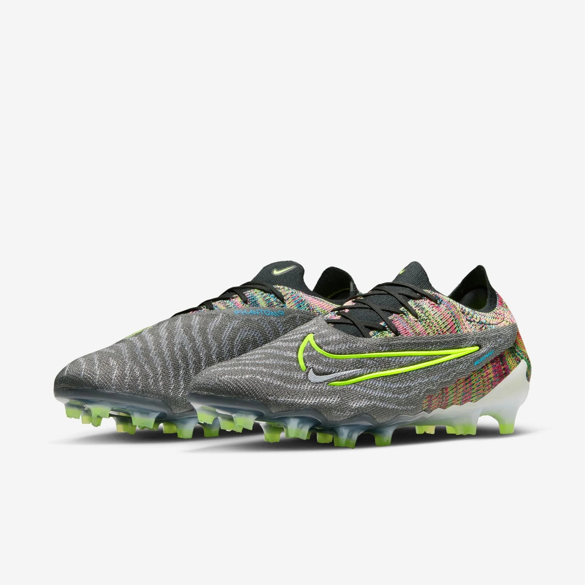 Nike Gripknit Phantom GX Elite Fusion FG Low-Top Soccer Cleats - Black/White/Blue Glow/Volt