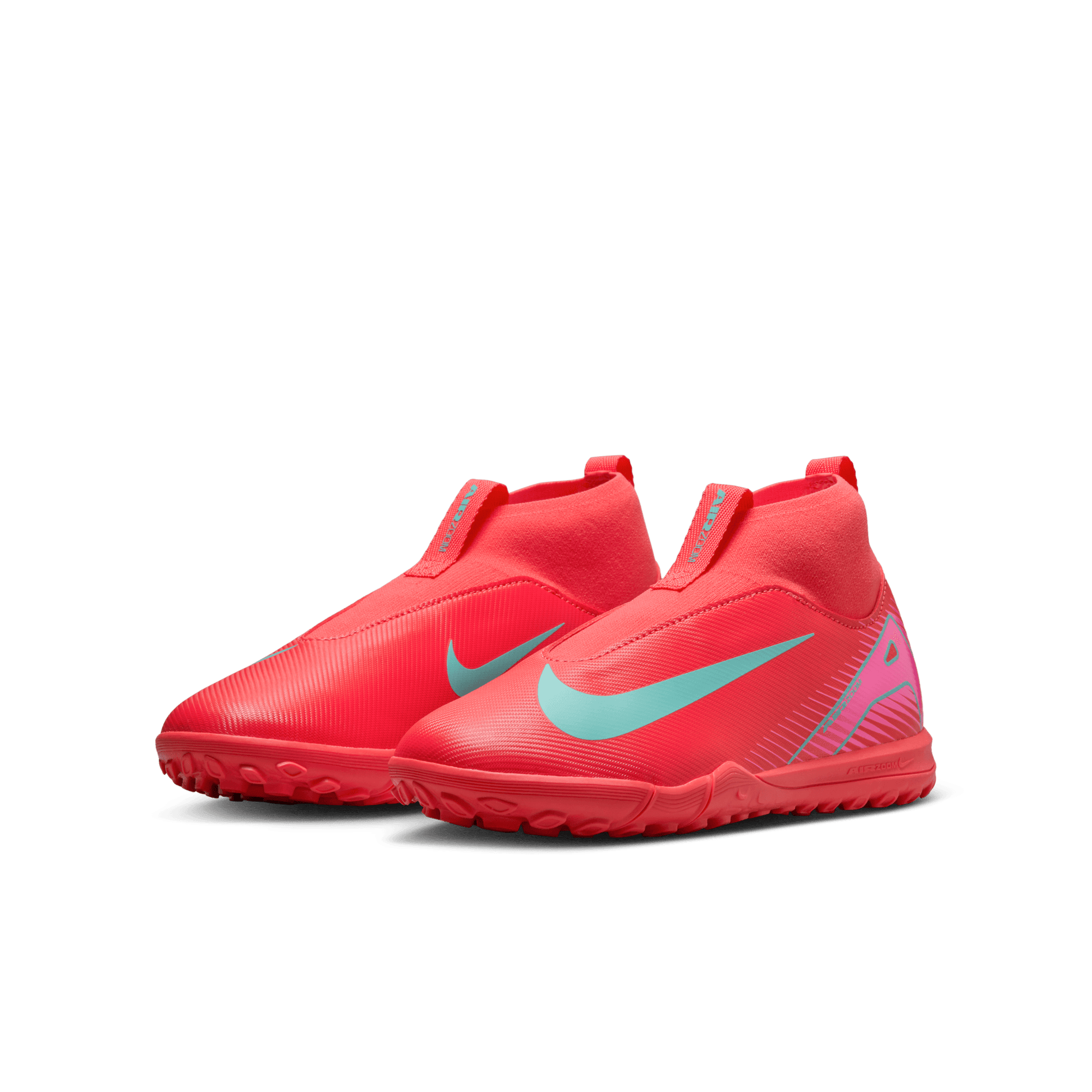 Nike Jr. Mercurial Superfly 10 Academy Little/Big Kids' TF High-Top Soccer Shoes - Ember Glow/Aurora Green