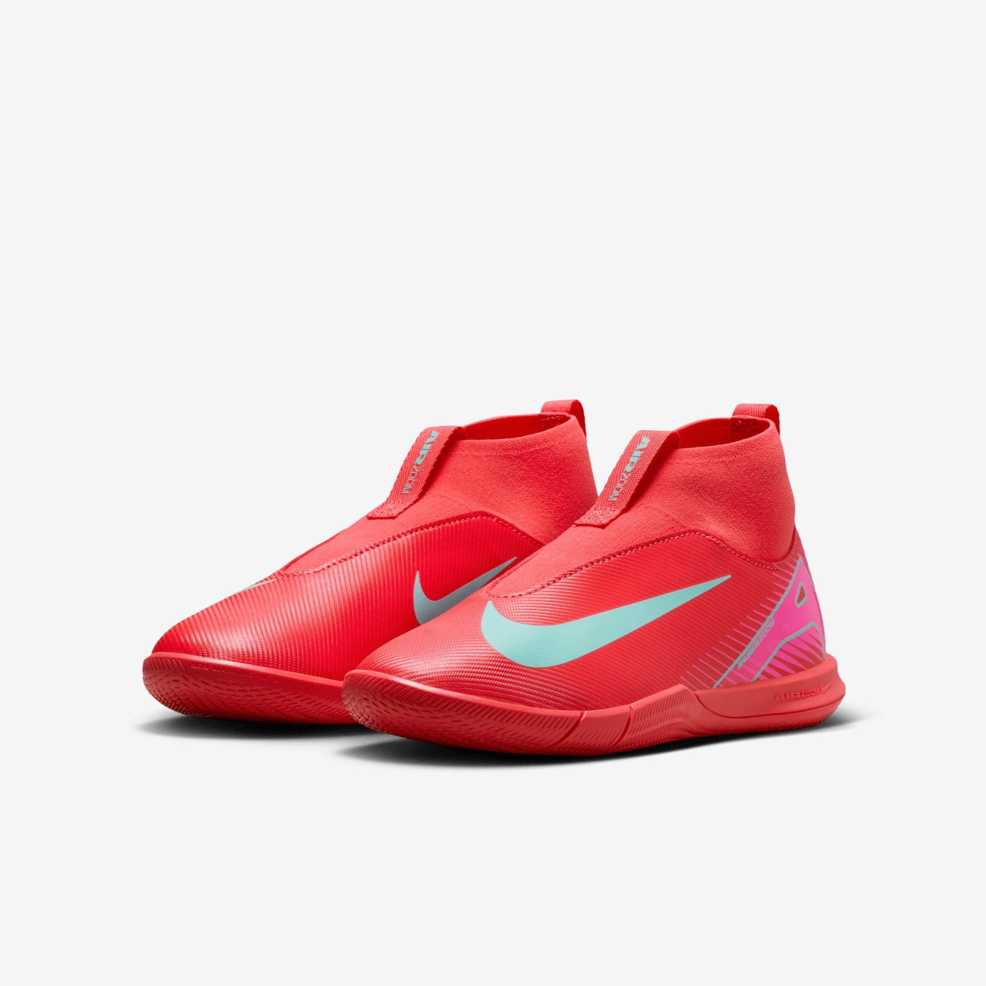 Nike Jr. Mercurial Superfly 10 Academy Little/Big Kids' IC High-Top Soccer Shoes - Ember Glow/Aurora Green