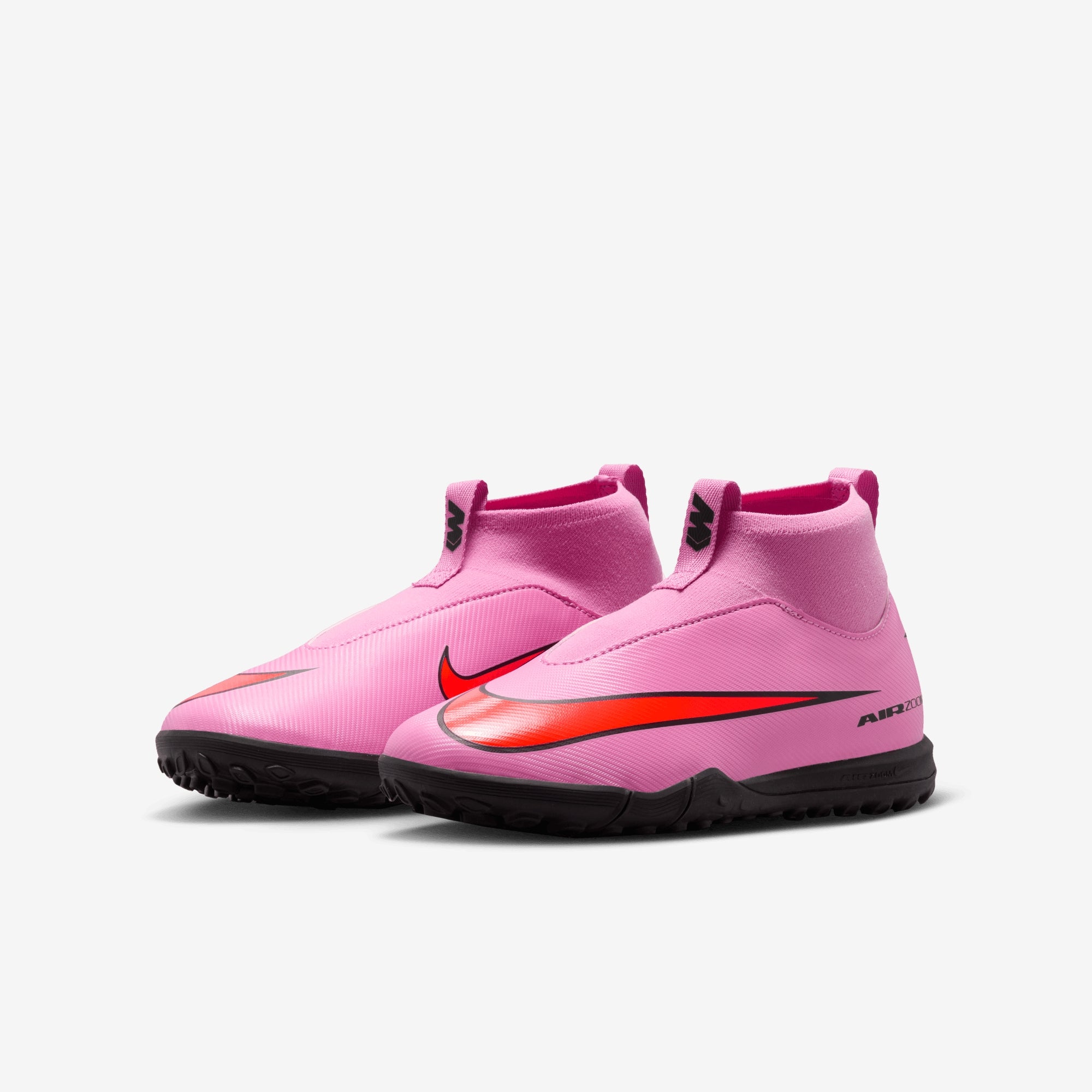 Nike Jr. Mercurial Superfly 10 Academy Little/Big Kids' Turf High-Top Soccer Shoes - Magic Flamingo/Black-Total Crimson