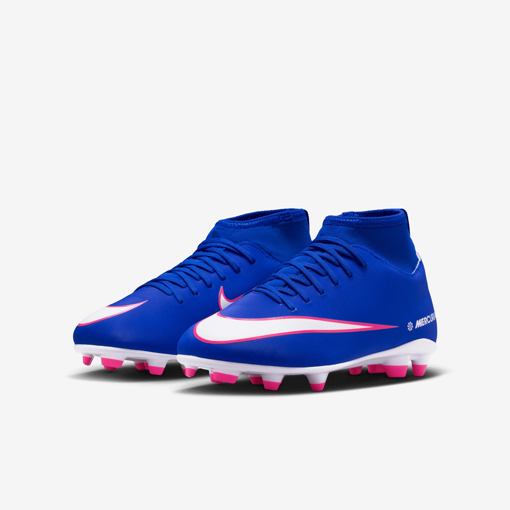 Nike Jr. Mercurial Superfly 10 Club Big Kids' Multi-Ground High-Top Soccer Cleats - Racer Blue/White