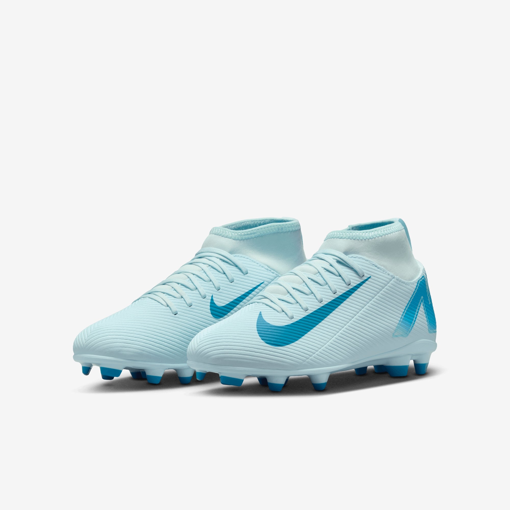 Nike Jr. Mercurial Superfly 10 Club Little/Big Kids' MG High-Top Soccer Cleats - Glacier Blue/Blue Orbit