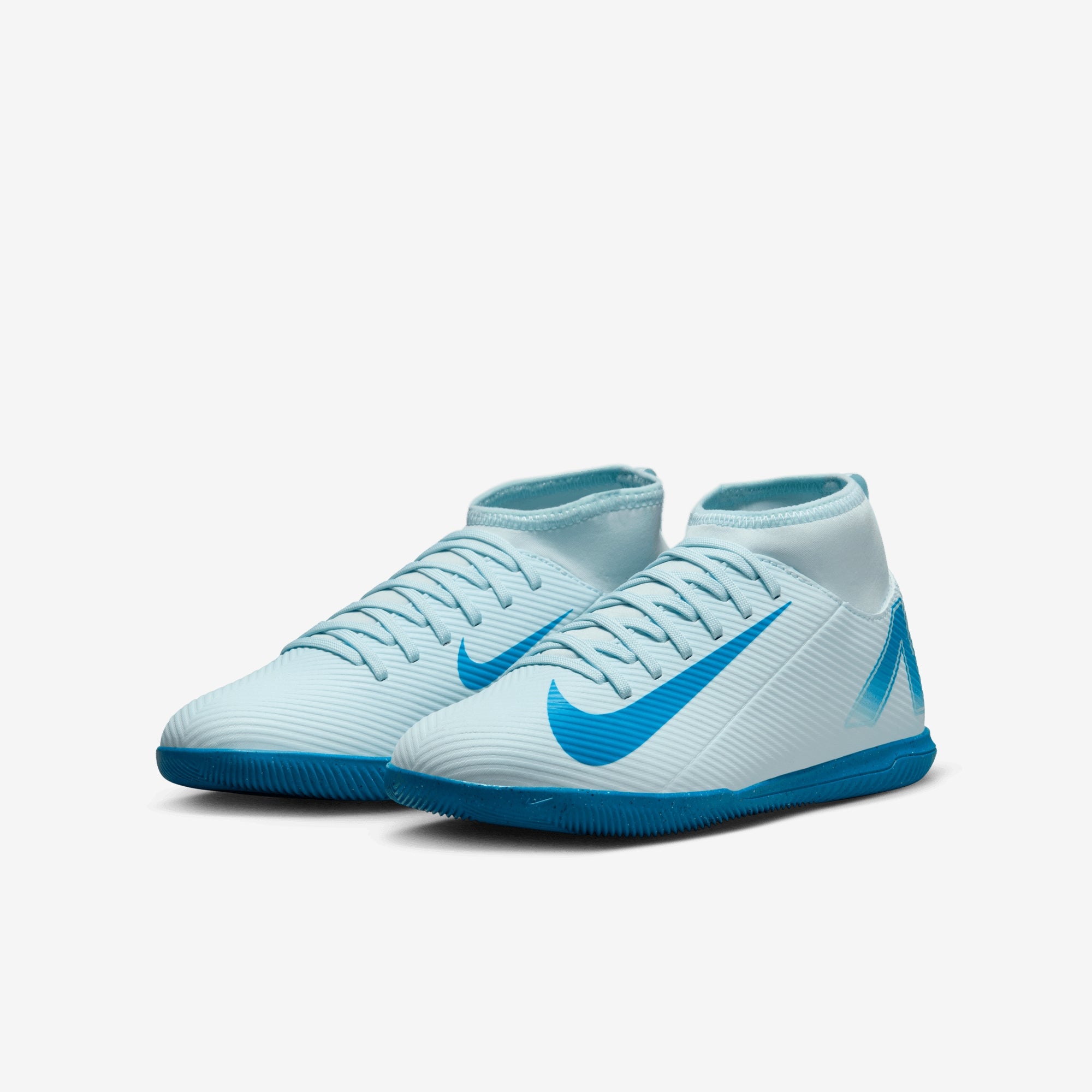 Nike Jr. Mercurial Superfly 10 Club Little/Big Kids' IC High-Top Soccer Shoes - Glacier Blue/Blue Orbit