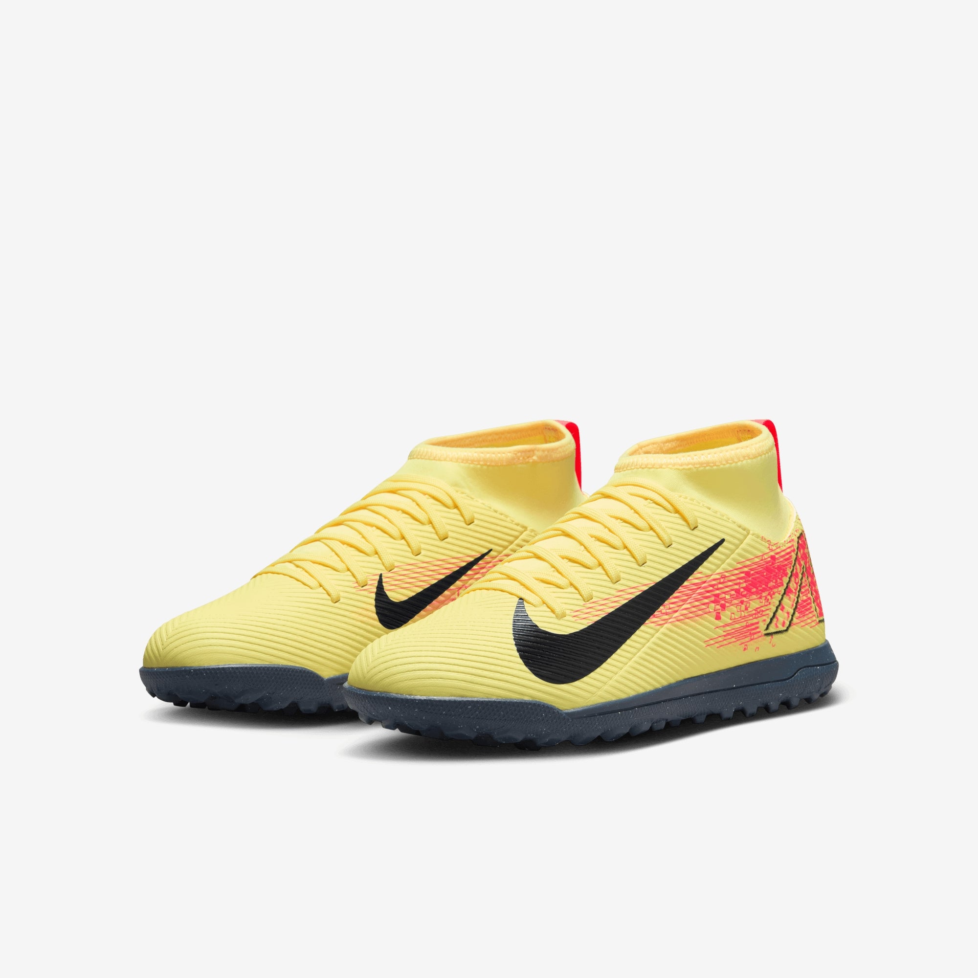 Nike Jr. Mercurial Superfly 10 Club "Kylian Mbappé" Big Kids' TF High-Top Soccer Shoes - Lt Laser Orange/Armory Navy