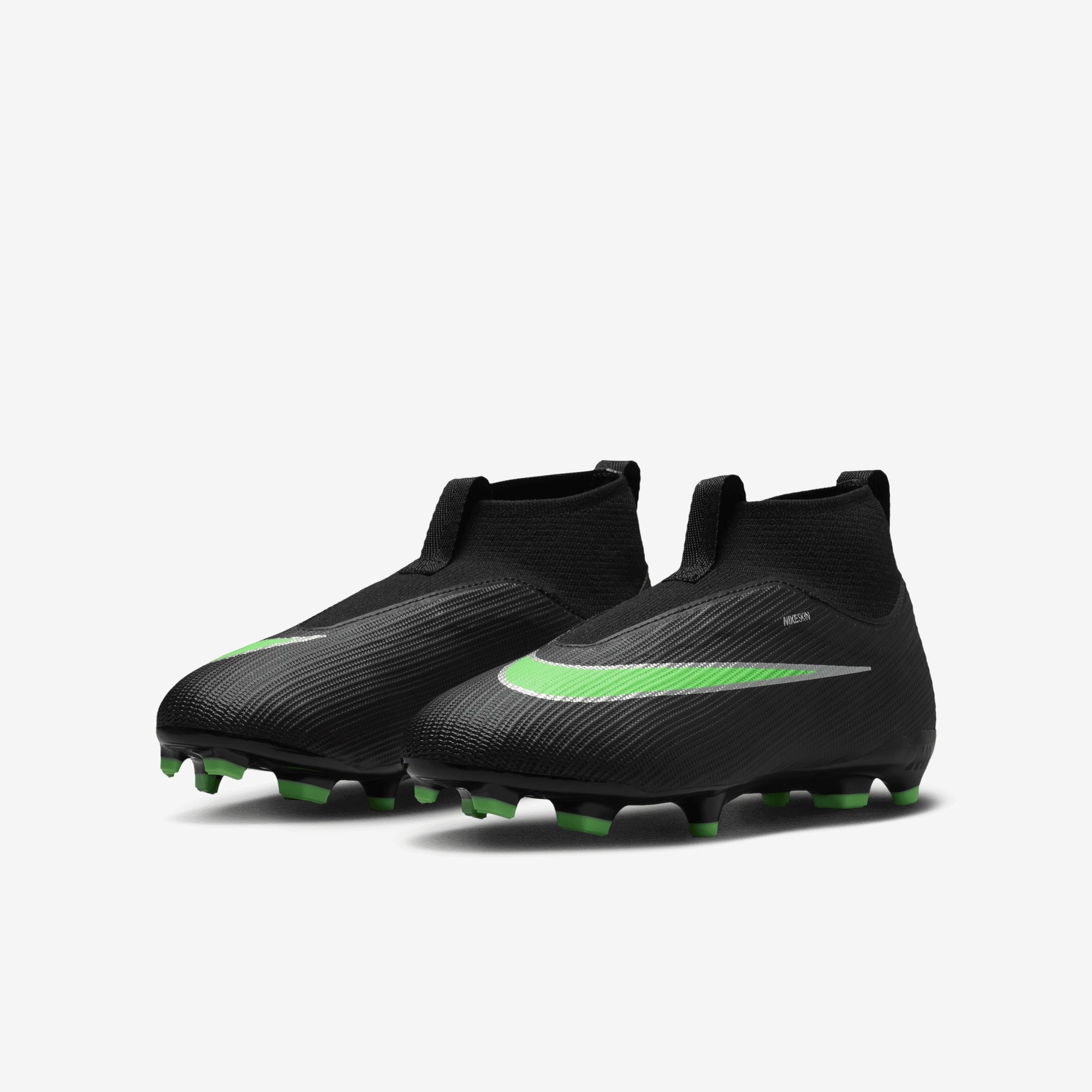 Nike Jr. Mercurial Superfly 11 Academy Big Kids' Multi-Ground High-Top Soccer Cleats - Black/Illusion Green-Black