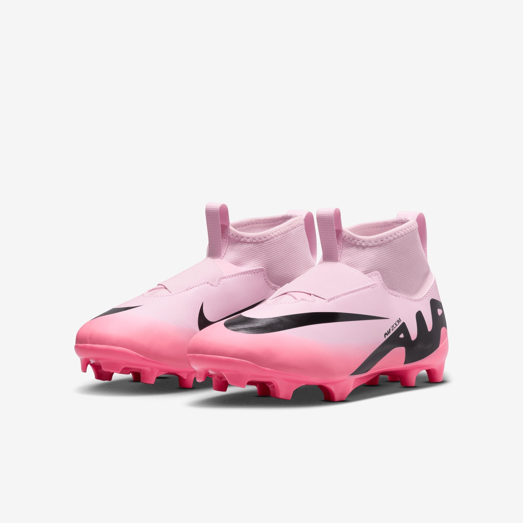 Nike Jr. Mercurial Superfly 9 Academy Little/Big Kids' MG High-Top Soccer Cleats - Pink Foam/Black