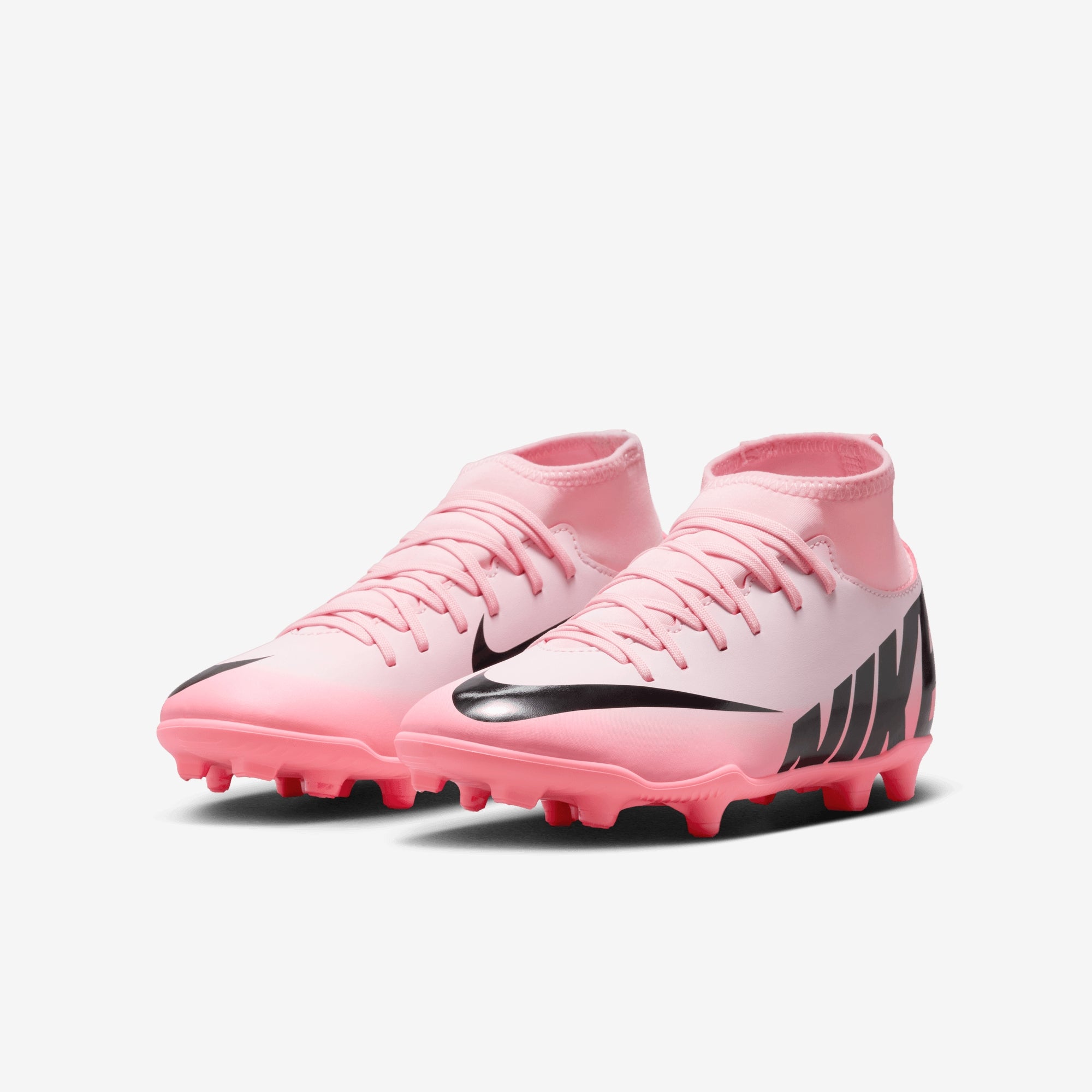 Nike Jr. Mercurial Superfly 9 Club Big Kids' MG High-Top Soccer Cleats - Pink Foam/Black