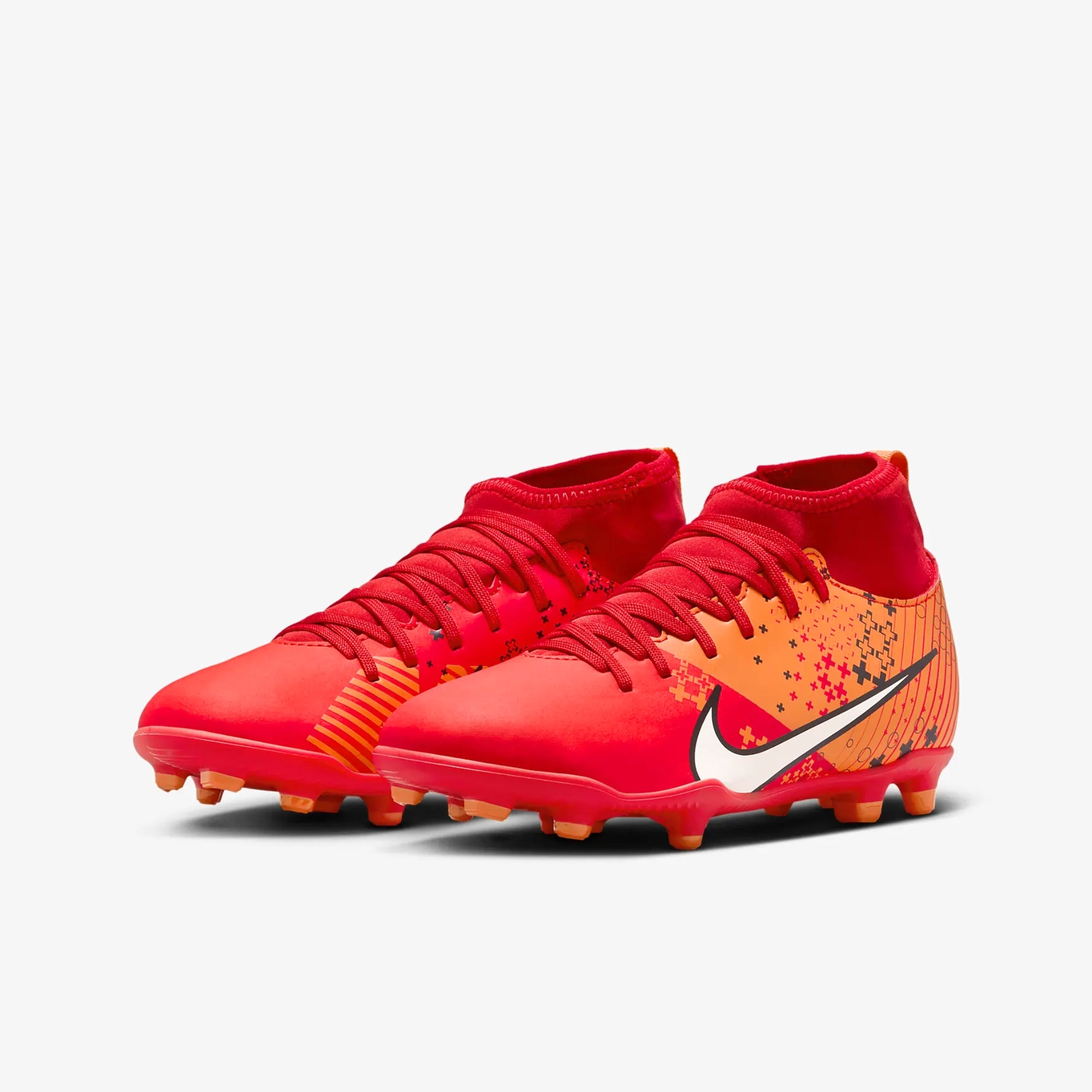 Nike Jr. Mercurial Superfly 9 Club Mercurial Dream Speed Little/Big Kids' MG High-Top Soccer Cleats - Lt Crimson/Pale Ivory/Bright Mandarin