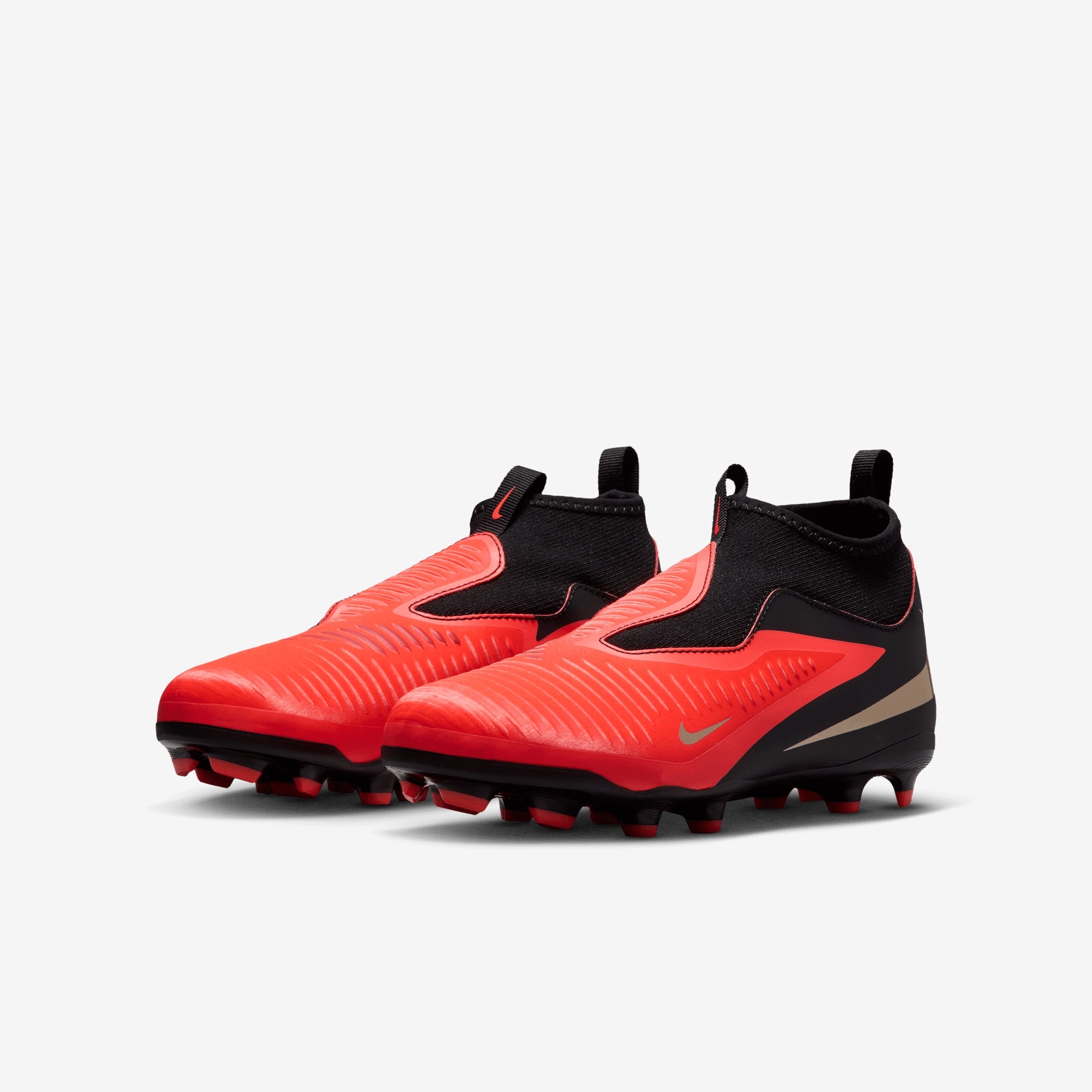 Nike Jr. Phantom 6 High Academy Big Kids' Multi-Ground Soccer Cleats - Bright Crimson/Black-Bright Crimson