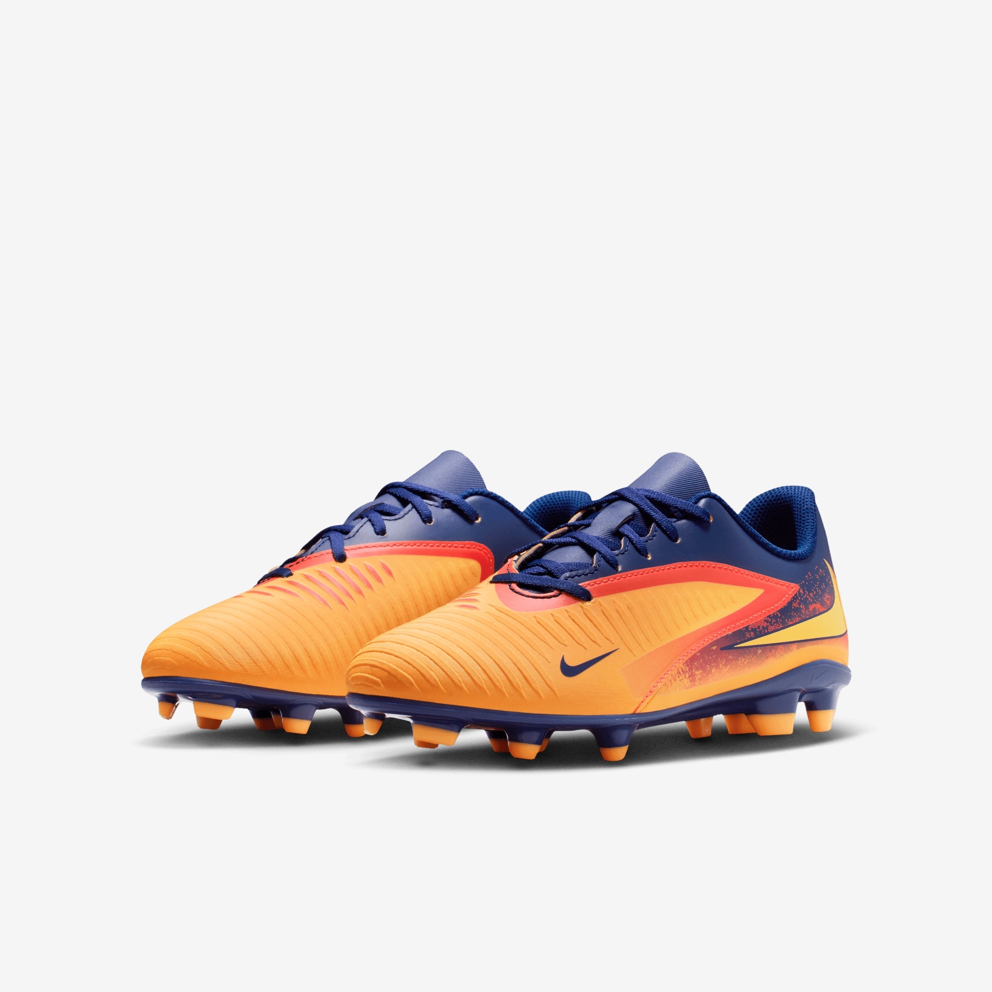 Nike Jr. Phantom 6 Low Club "Erling Haaland" Big Kids' Multi-Ground Soccer Cleats - Laser Orange/Lemon Venom-Blue Void