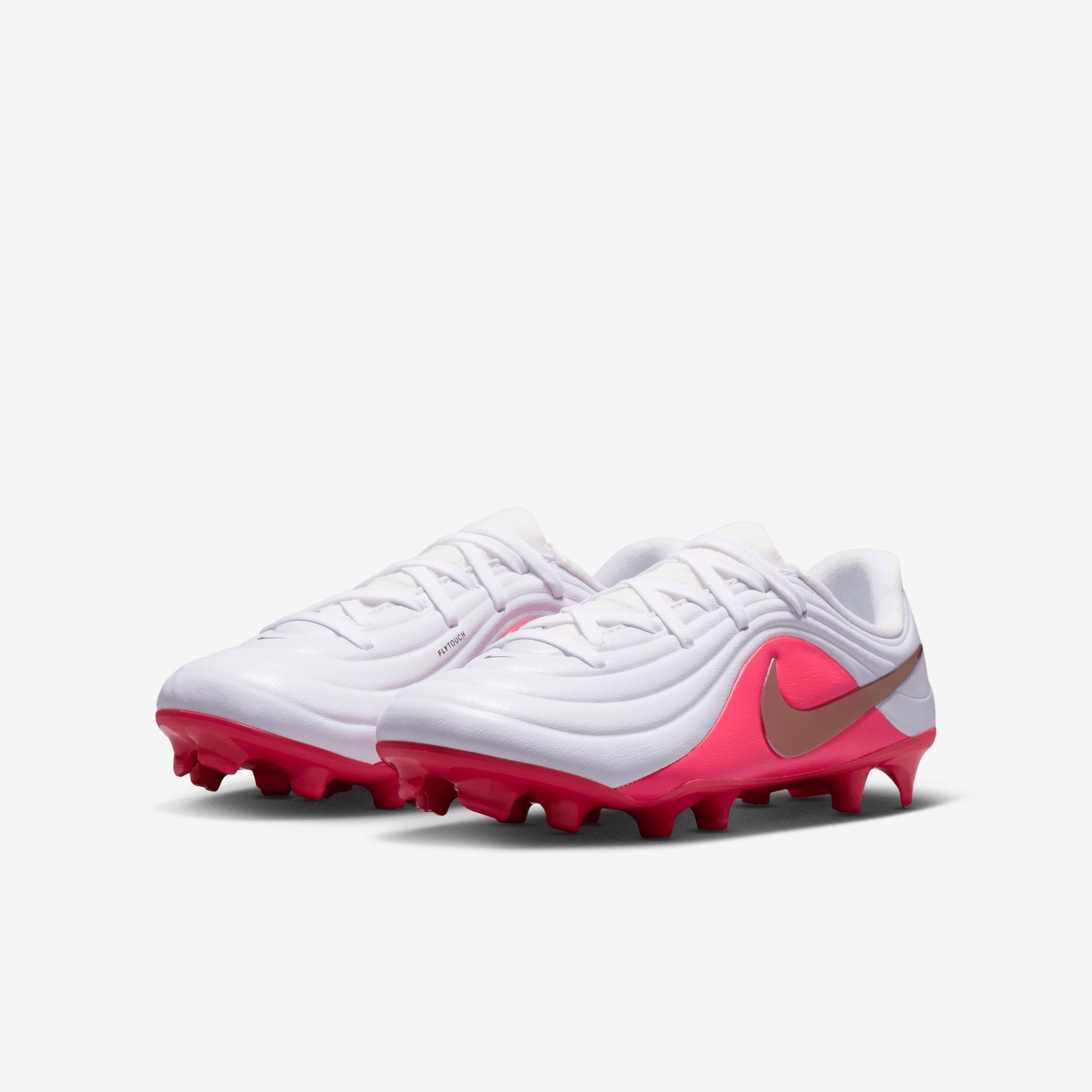 Nike Jr. Tiempo Maestro Academy Little Kids' Multi-Ground Low-Top Soccer Cleats - White/Blur-Bright Crimson