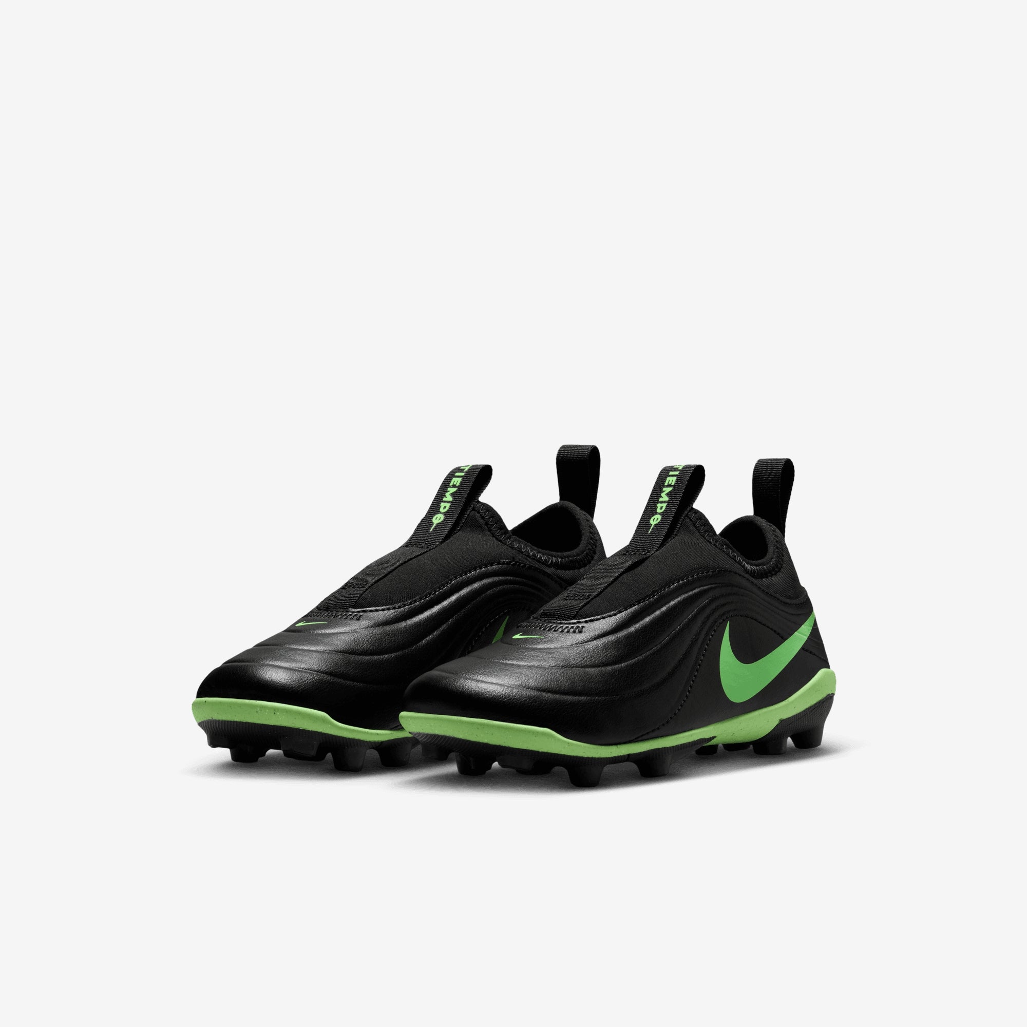 Nike Jr. Tiempo Maestro Club Flex Little Kids' Multi-Ground Low-Top Soccer Cleats - Black/Illusion Green-Black