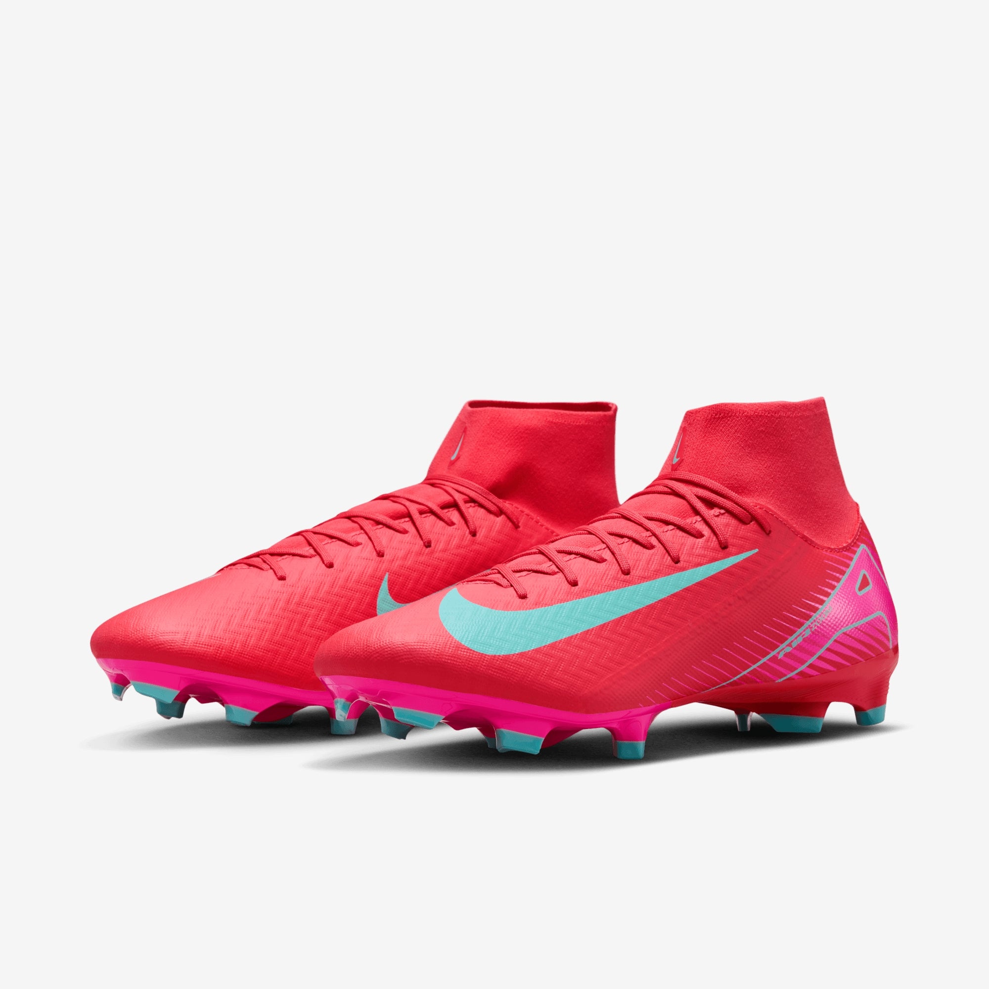 Nike Mercurial Superfly 10 Academy MG High-Top Soccer Cleats - Ember Glow/Aurora Green