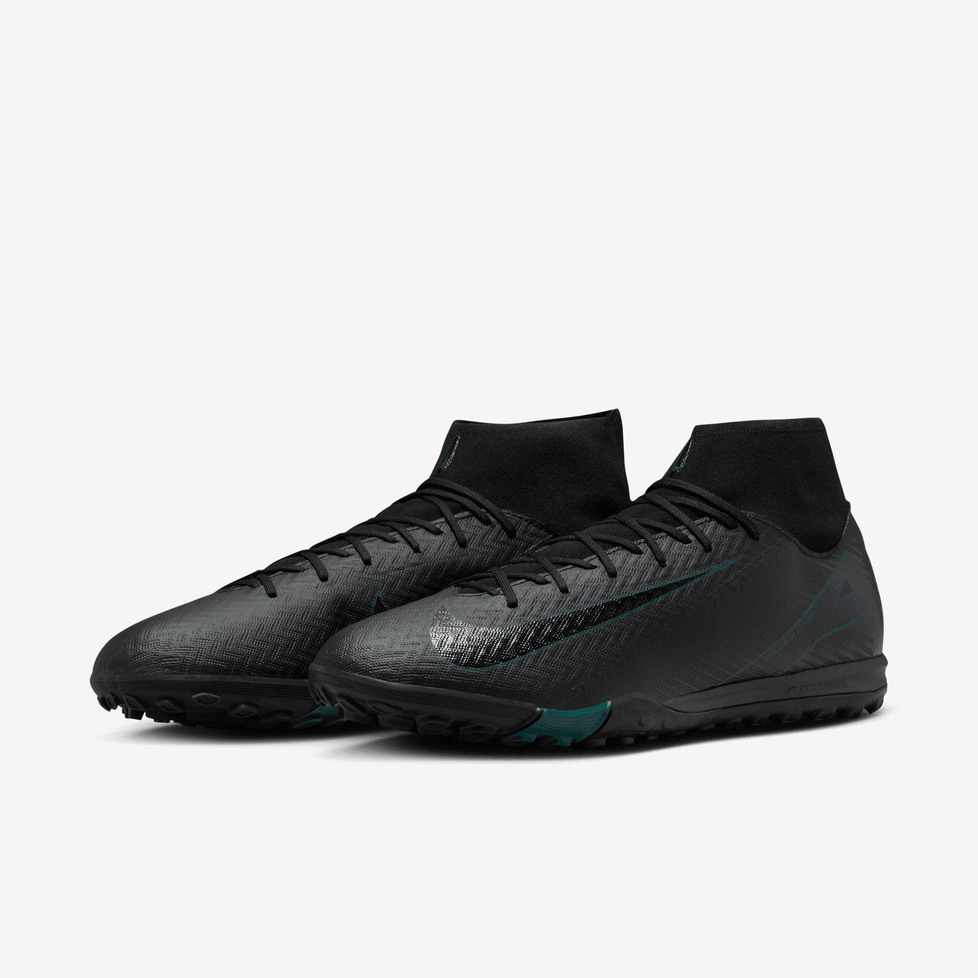 Nike Mercurial Superfly 10 Academy TF High-Top Soccer Shoes - Black/Black-Deep Jungle