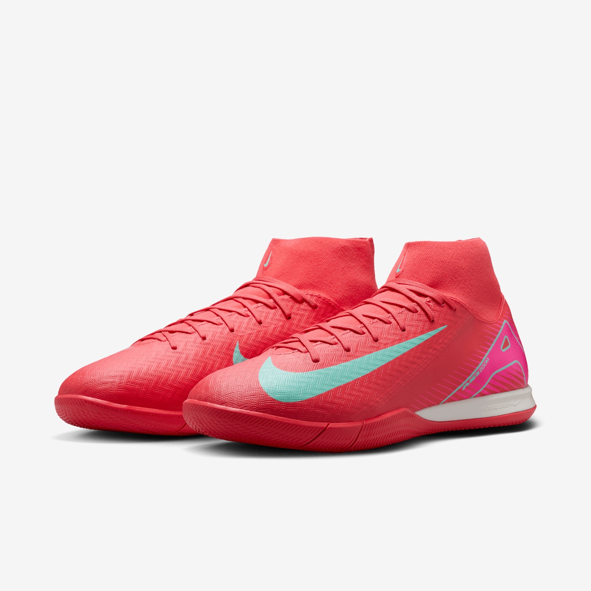 Nike Mercurial Superfly 10 Academy IC High-Top Soccer Shoes - Ember Glow/Aurora Green